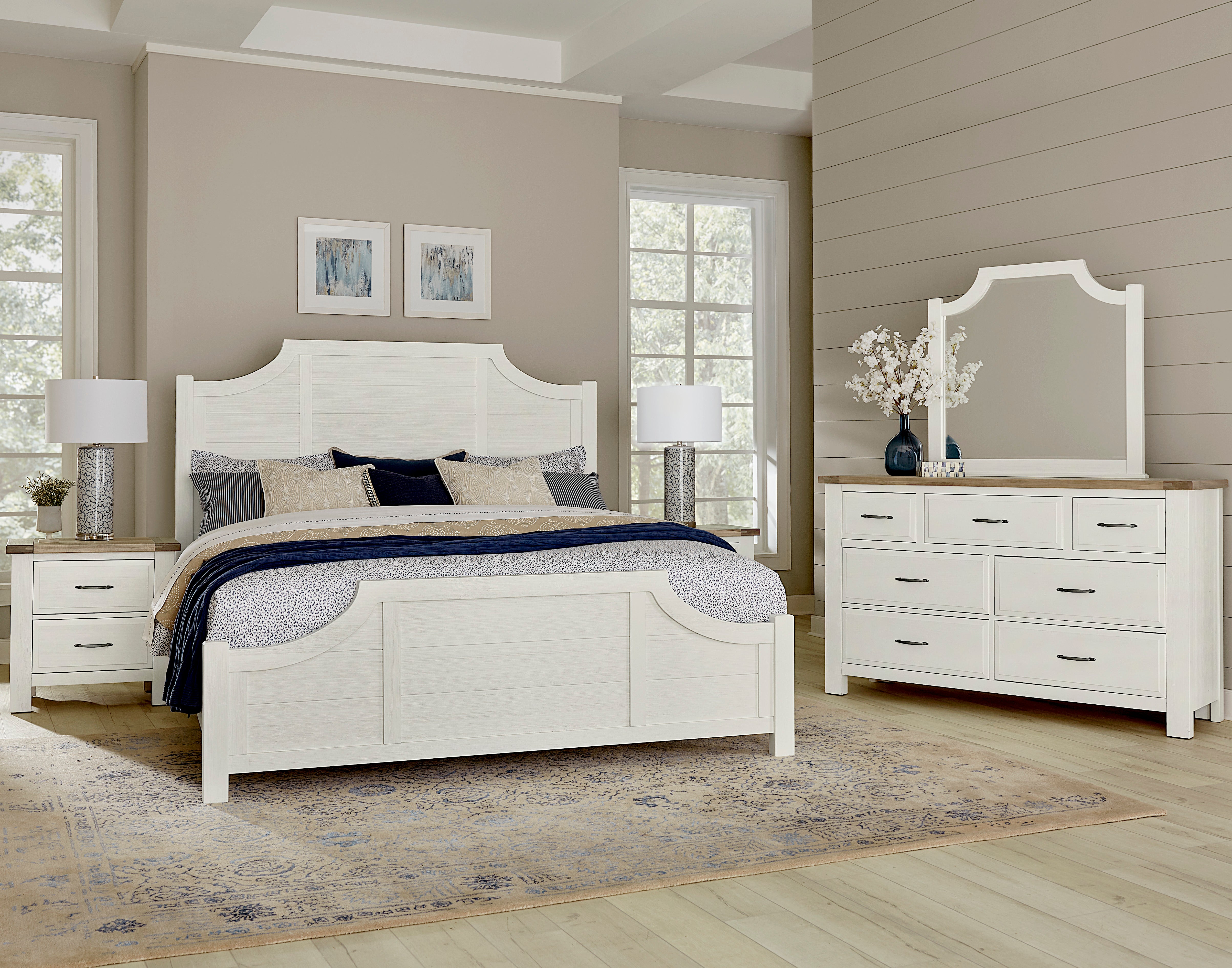 Artisan & Post Maple Road-Two Tone Scalloped Mirror in Two Tone