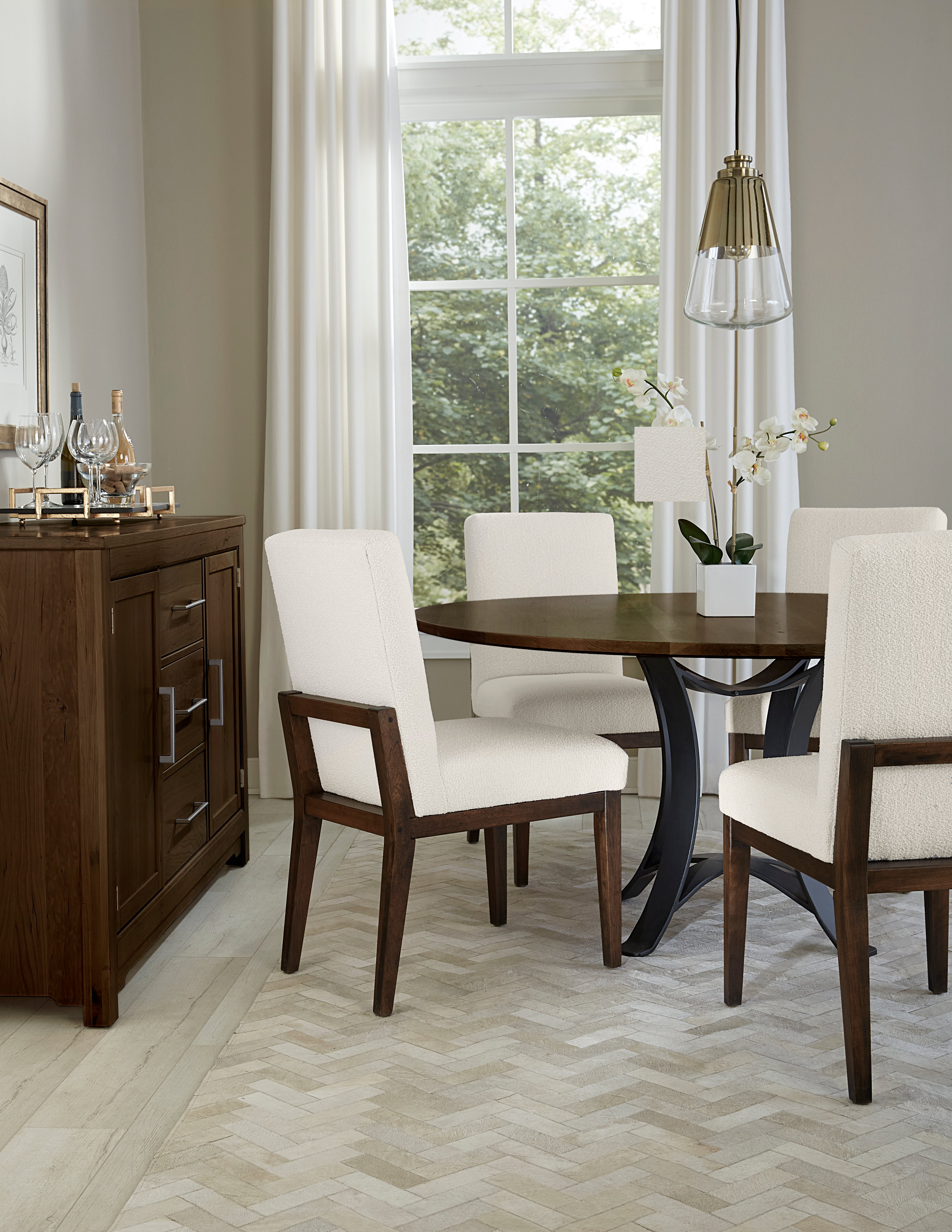Artisan & Post Crafted Cherry Uph Side Chair White Fabric