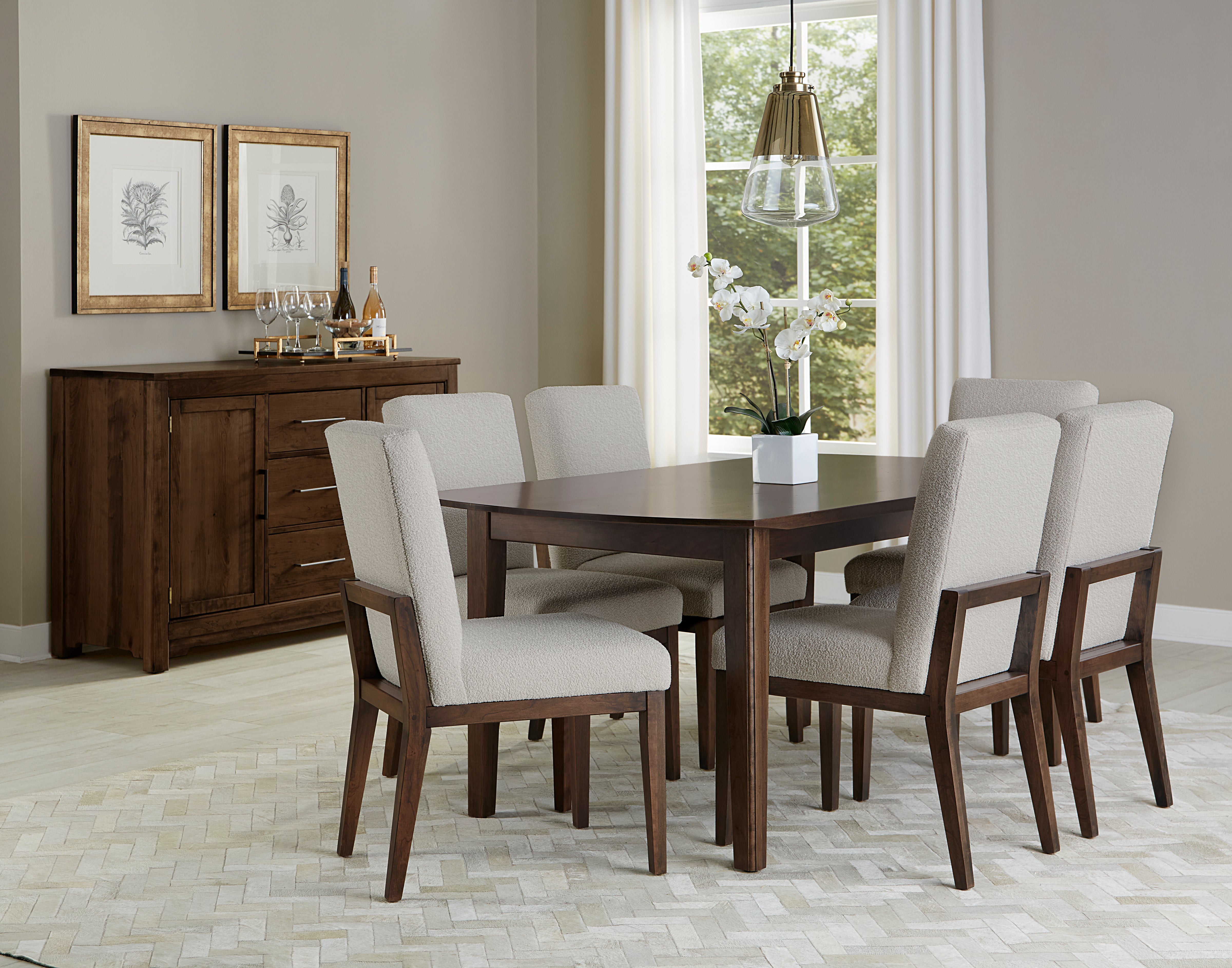 Artisan & Post Crafted Cherry Uph Side Chair Oatmeal Fabric