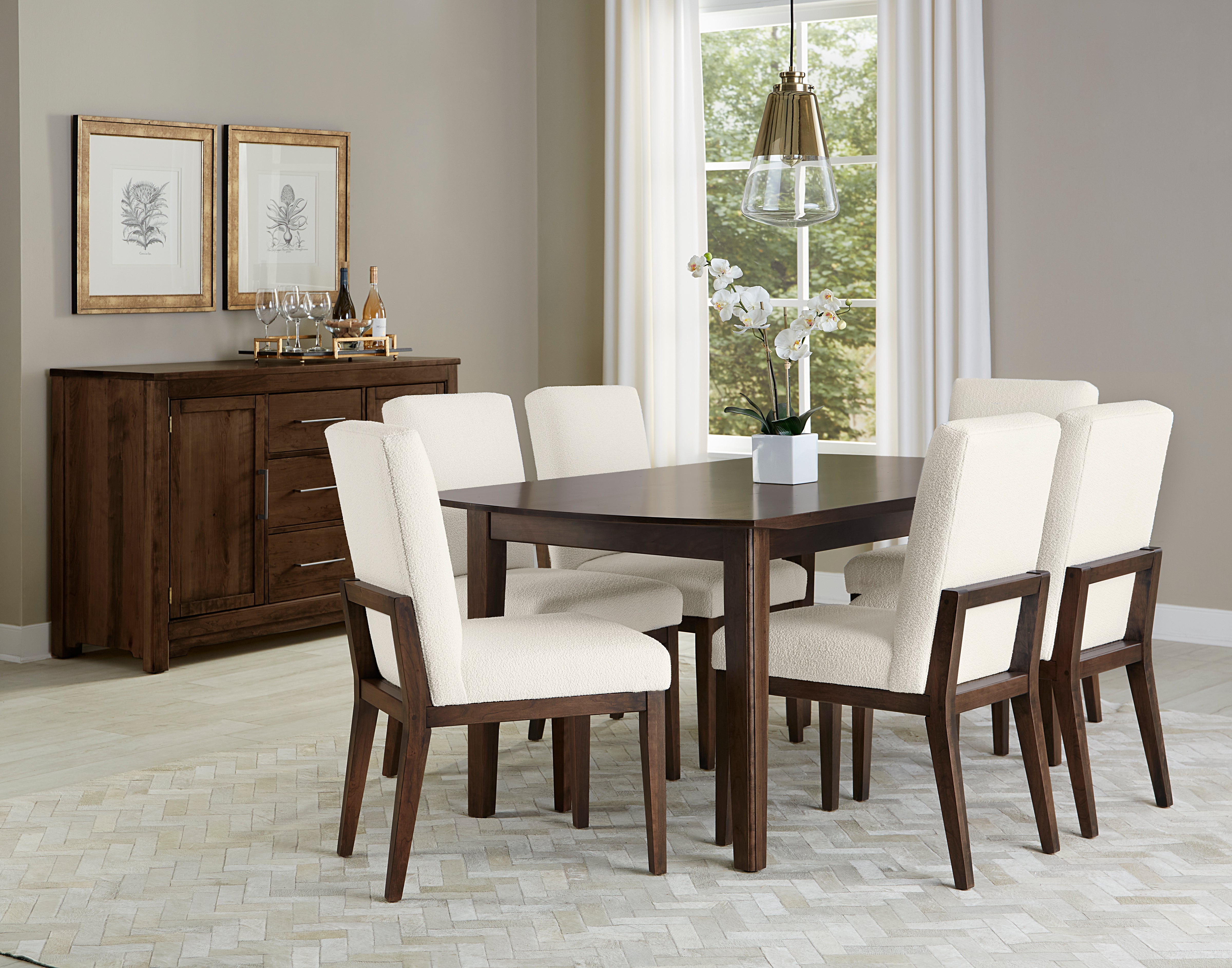 Artisan & Post Crafted Cherry Uph Side Chair White Fabric