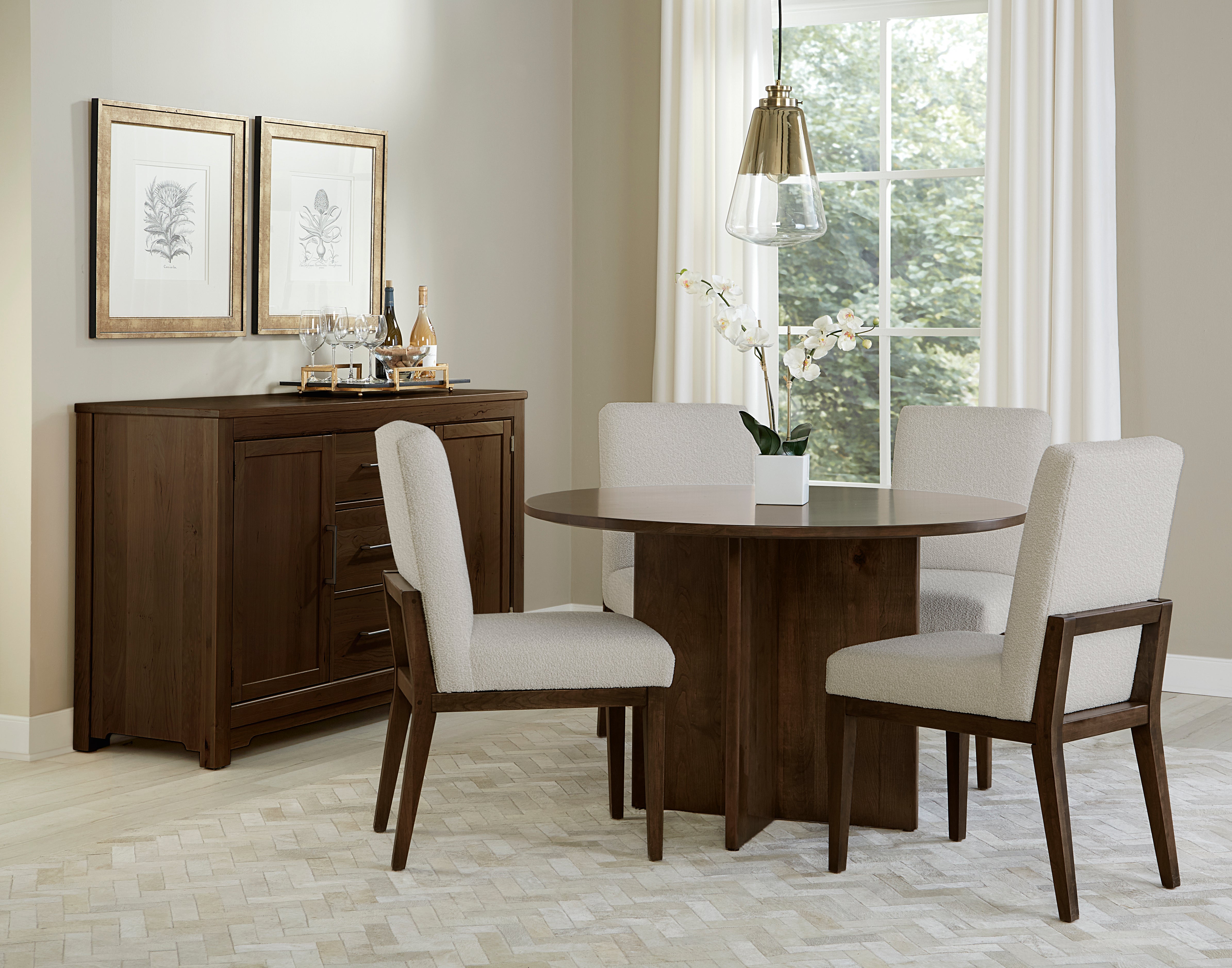 Artisan & Post Crafted Cherry Uph Side Chair Oatmeal Fabric