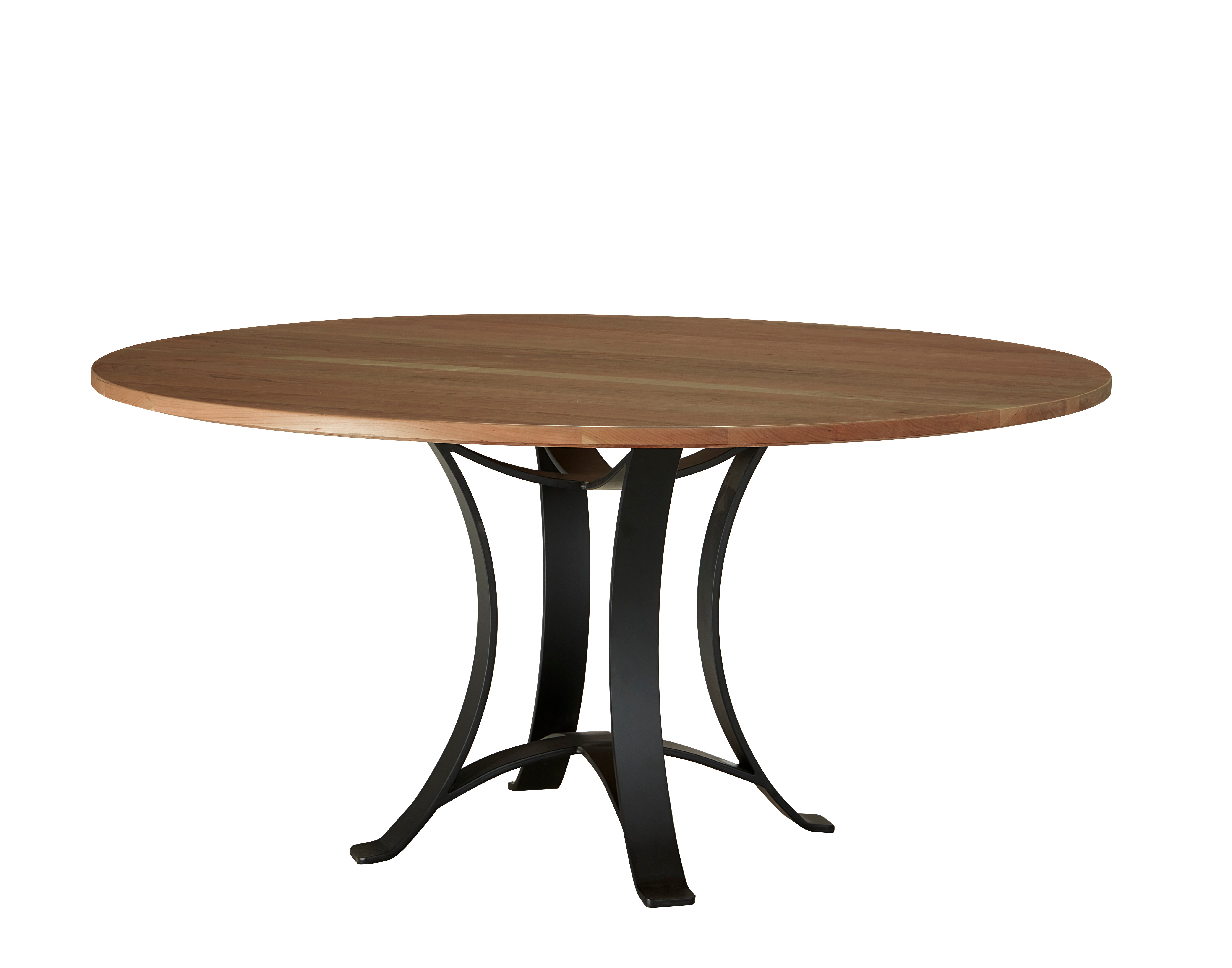 Artisan & Post Crafted Cherry 60 Inch Round Table  W/ Metal Base