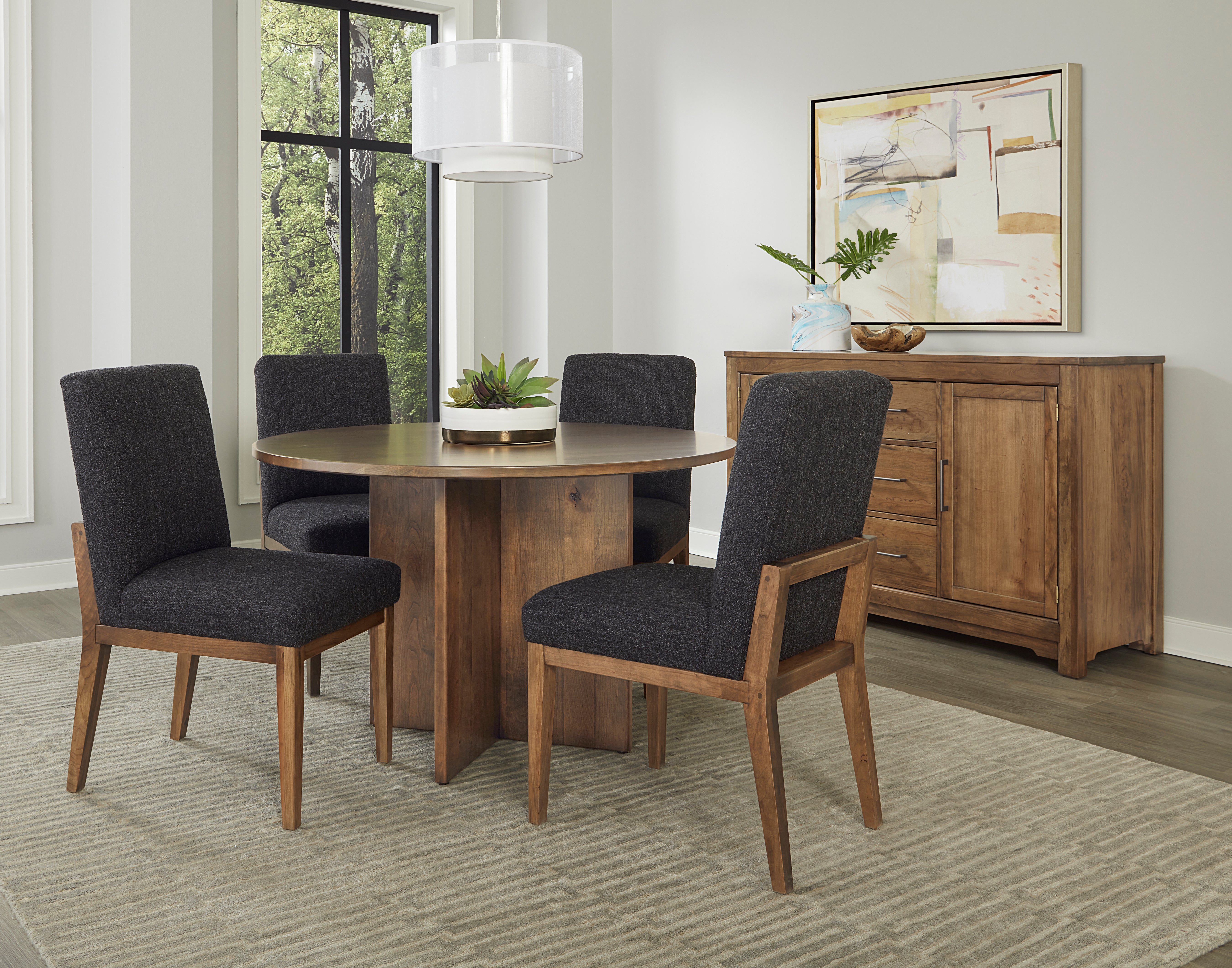 Artisan & Post Crafted Cherry 48 Inch Round Table  W/ Wood Base