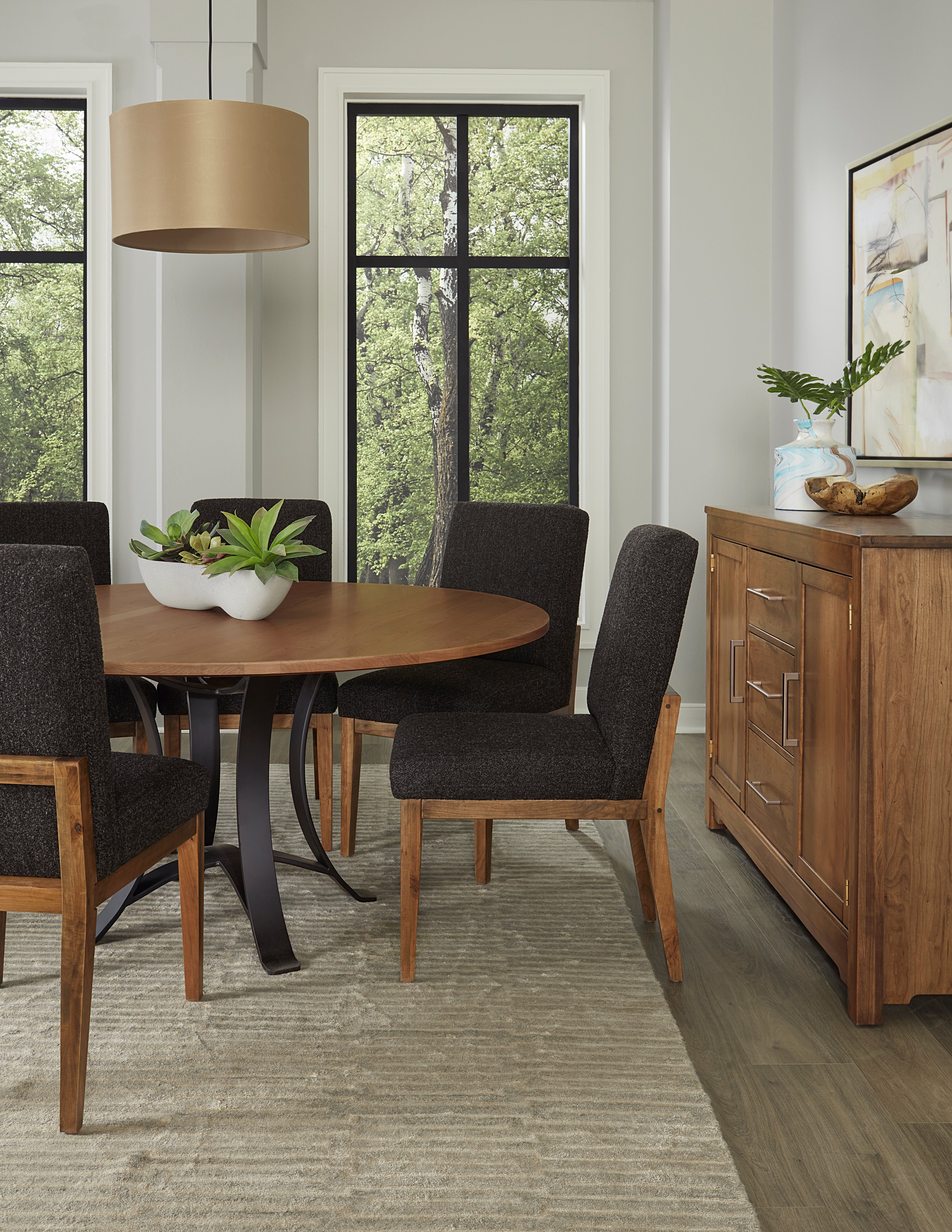 Artisan & Post Crafted Cherry Uph Side Chair BLack Fabric