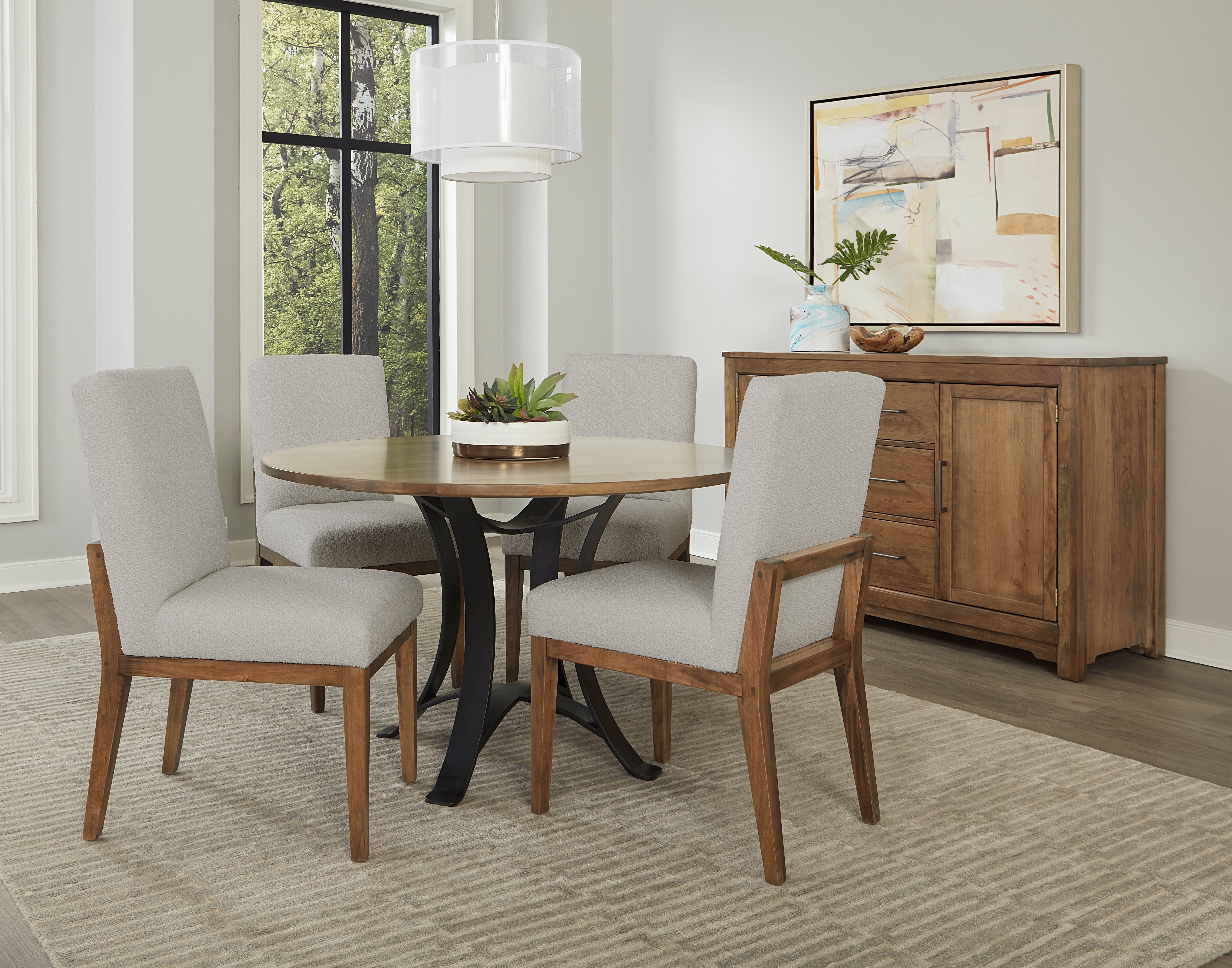 Artisan & Post Crafted Cherry Uph Side Chair Oatmeal Fabric