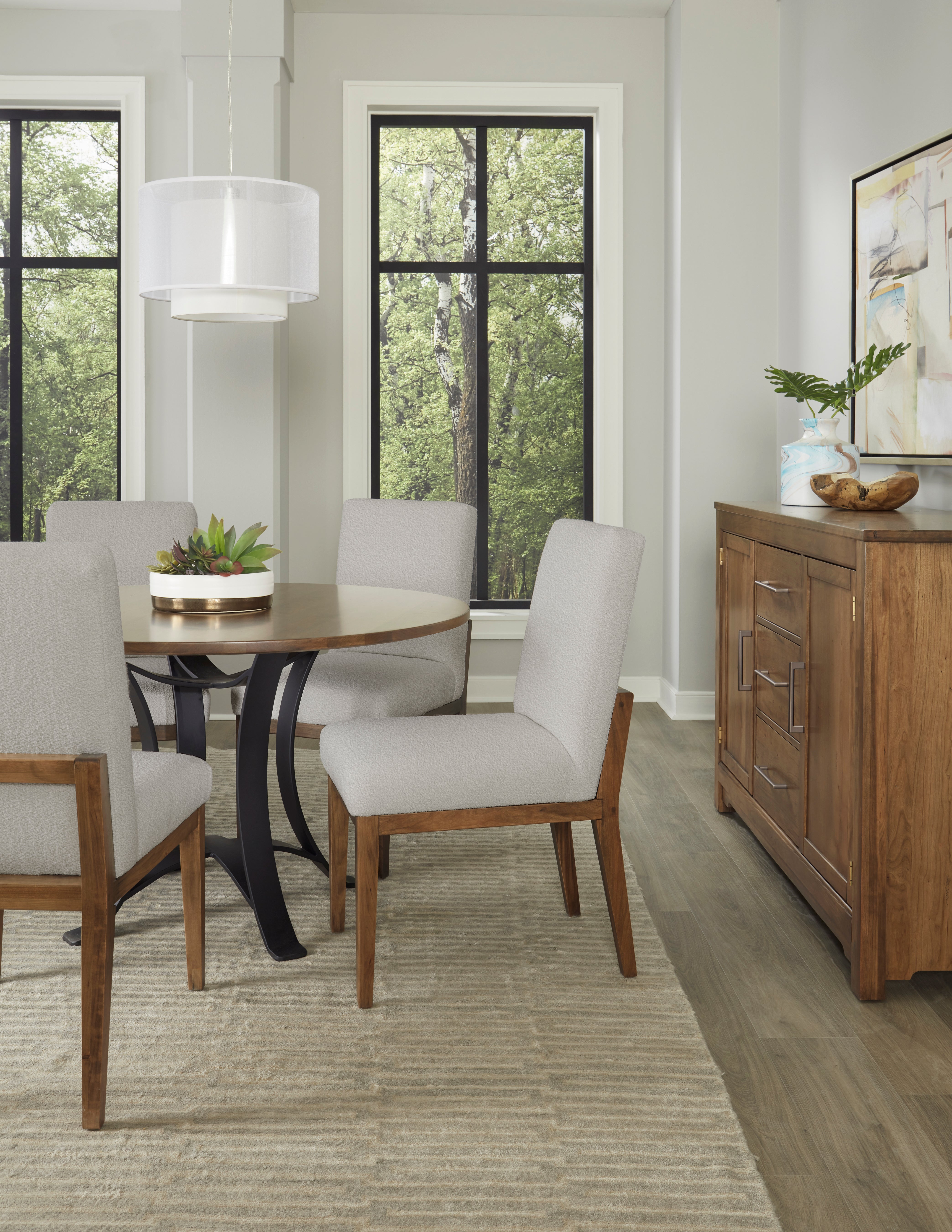 Artisan & Post Crafted Cherry Uph Side Chair Oatmeal Fabric