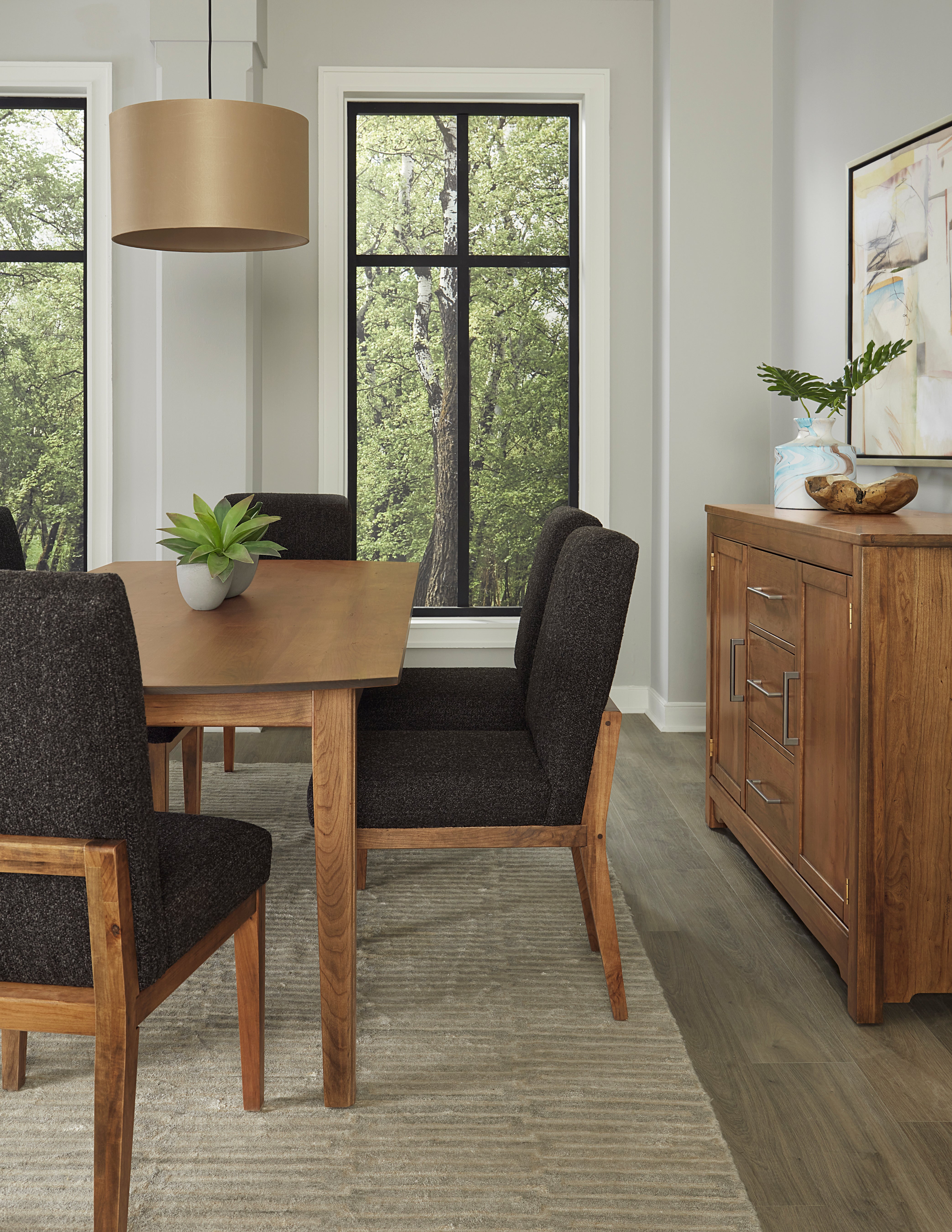 Artisan & Post Crafted Cherry Uph Side Chair BLack Fabric