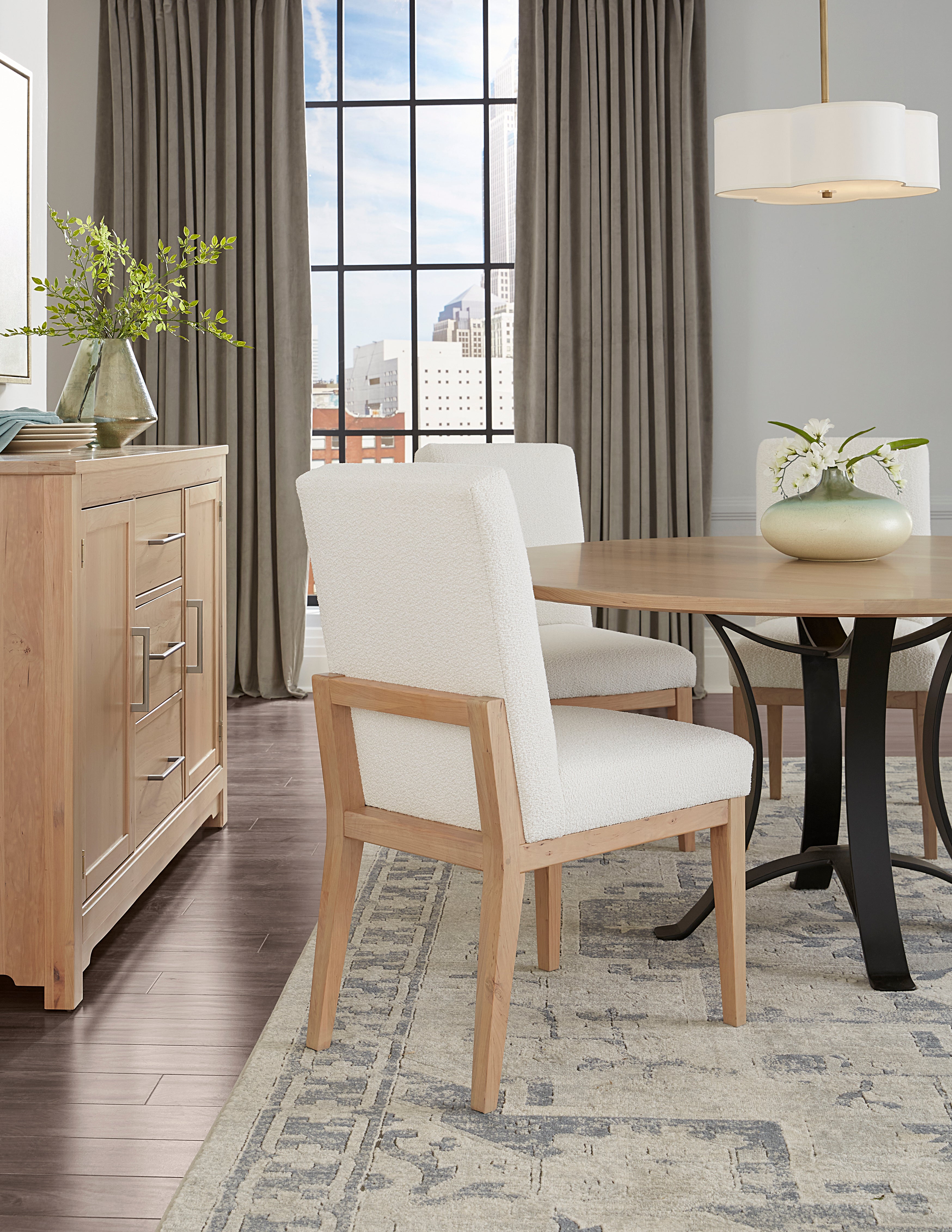 Artisan & Post Crafted Cherry Uph Side Chair White Fabric