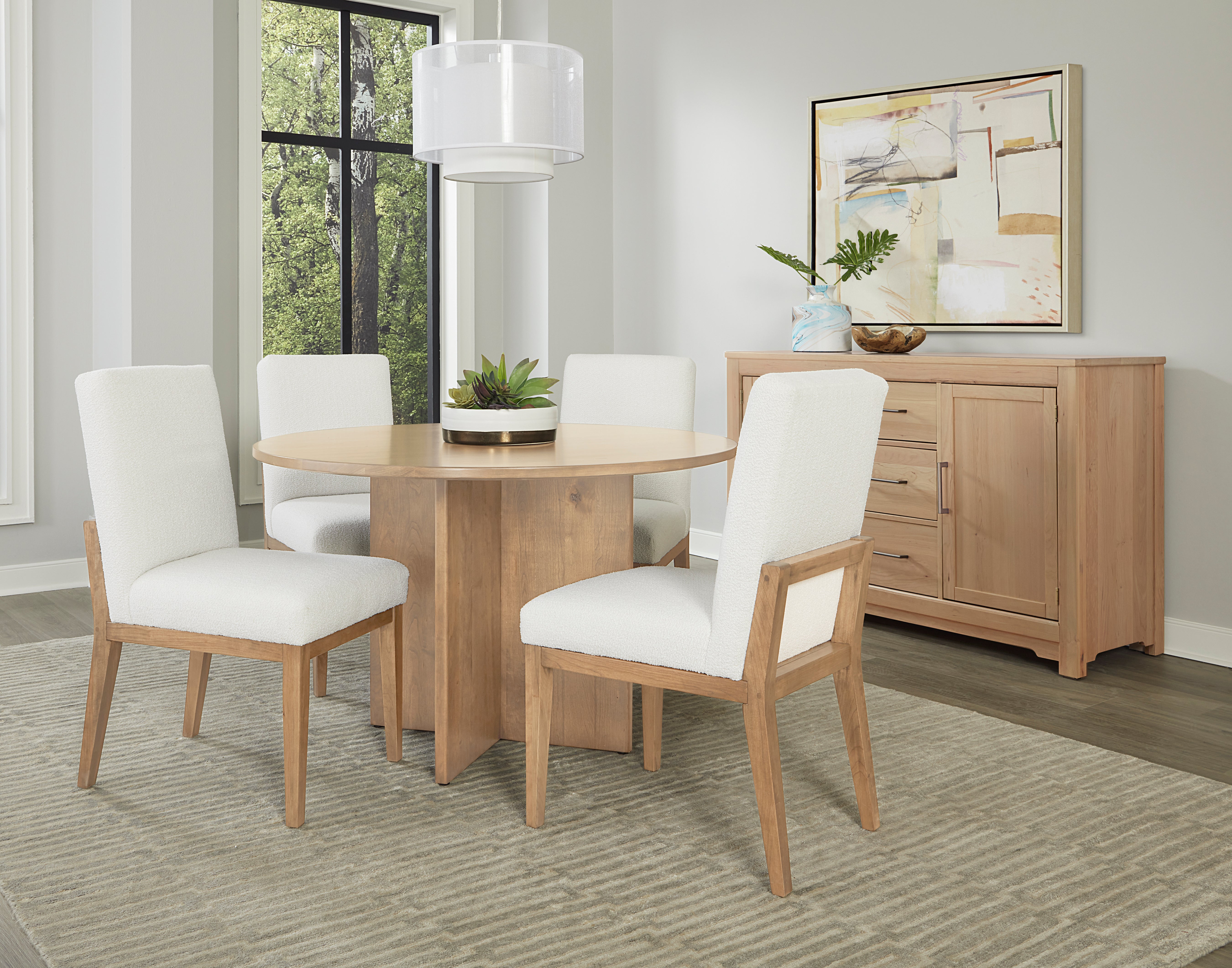 Artisan & Post Crafted Cherry 48 Inch Round Table  W/ Wood Base