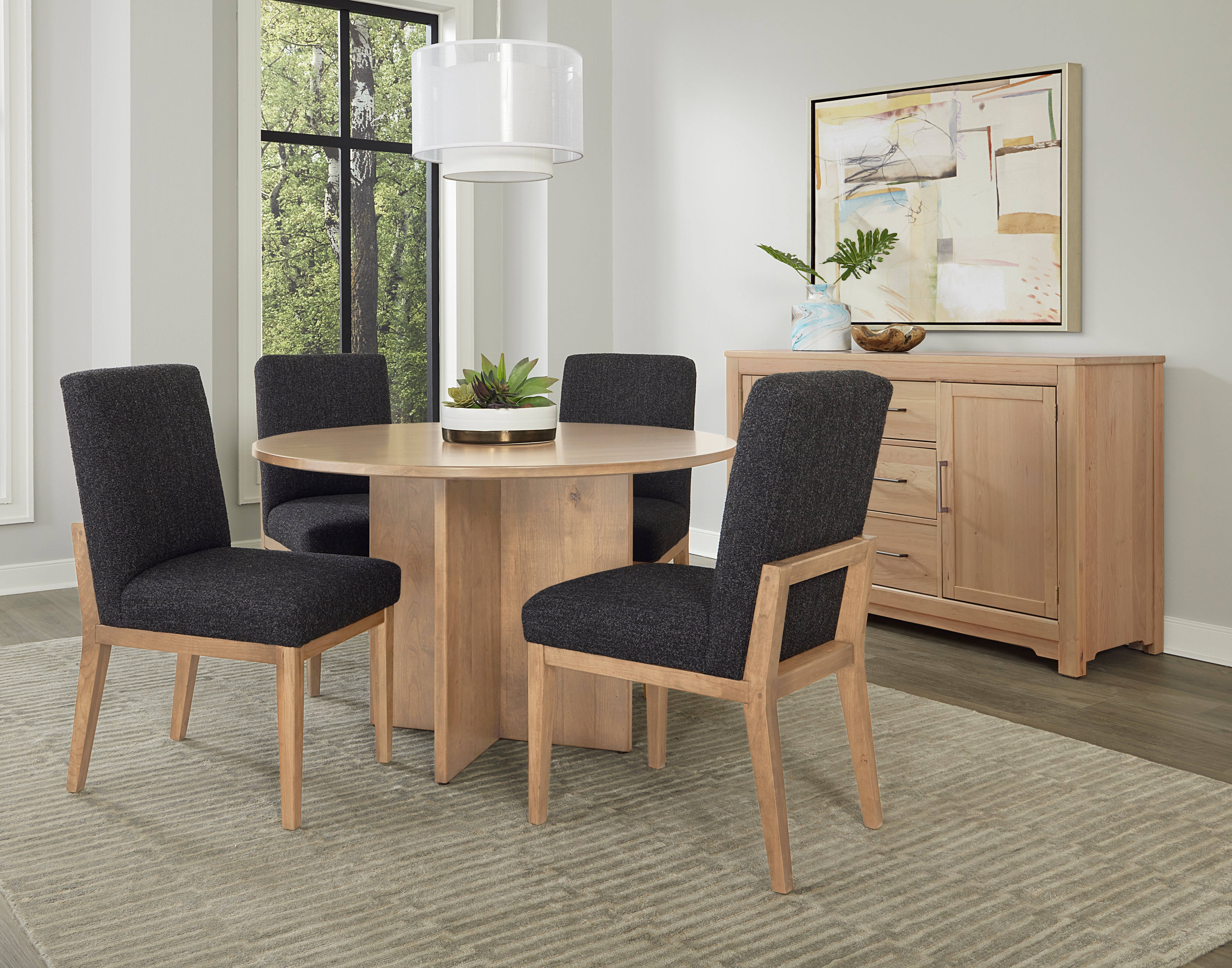 Artisan & Post Crafted Cherry Uph Side Chair BLack Fabric