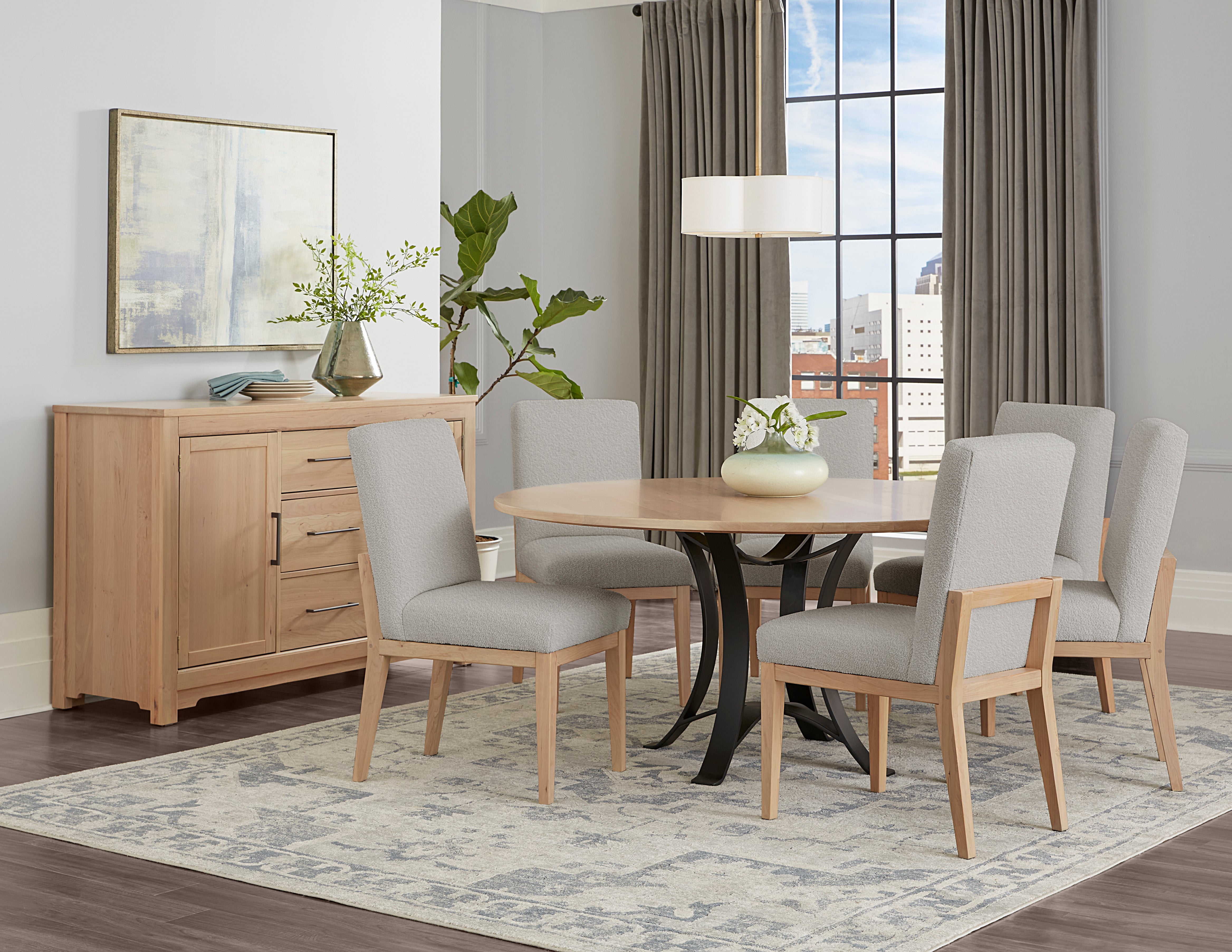 Artisan & Post Crafted Cherry Uph Side Chair Oatmeal Fabric
