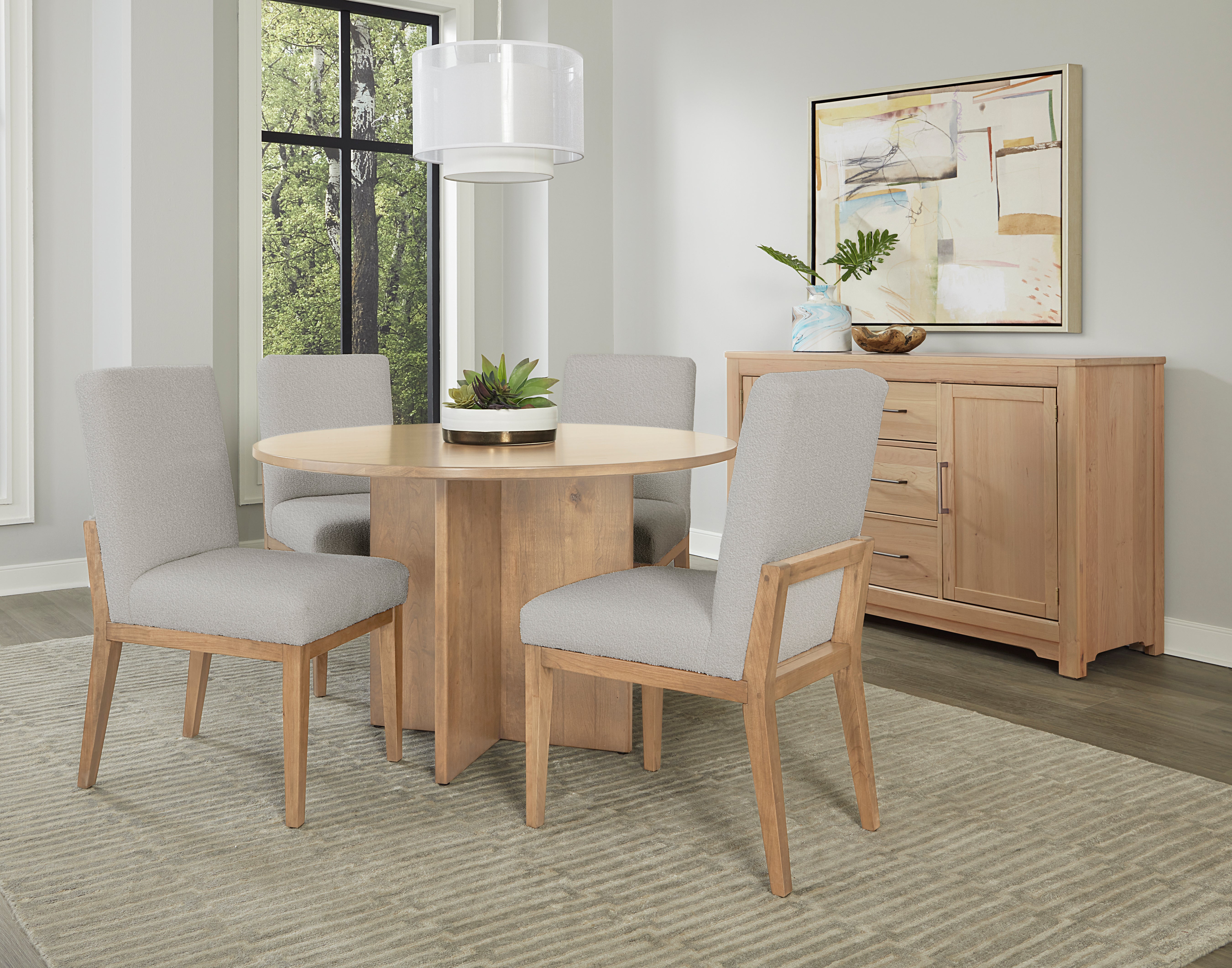 Artisan & Post Crafted Cherry Uph Side Chair Oatmeal Fabric