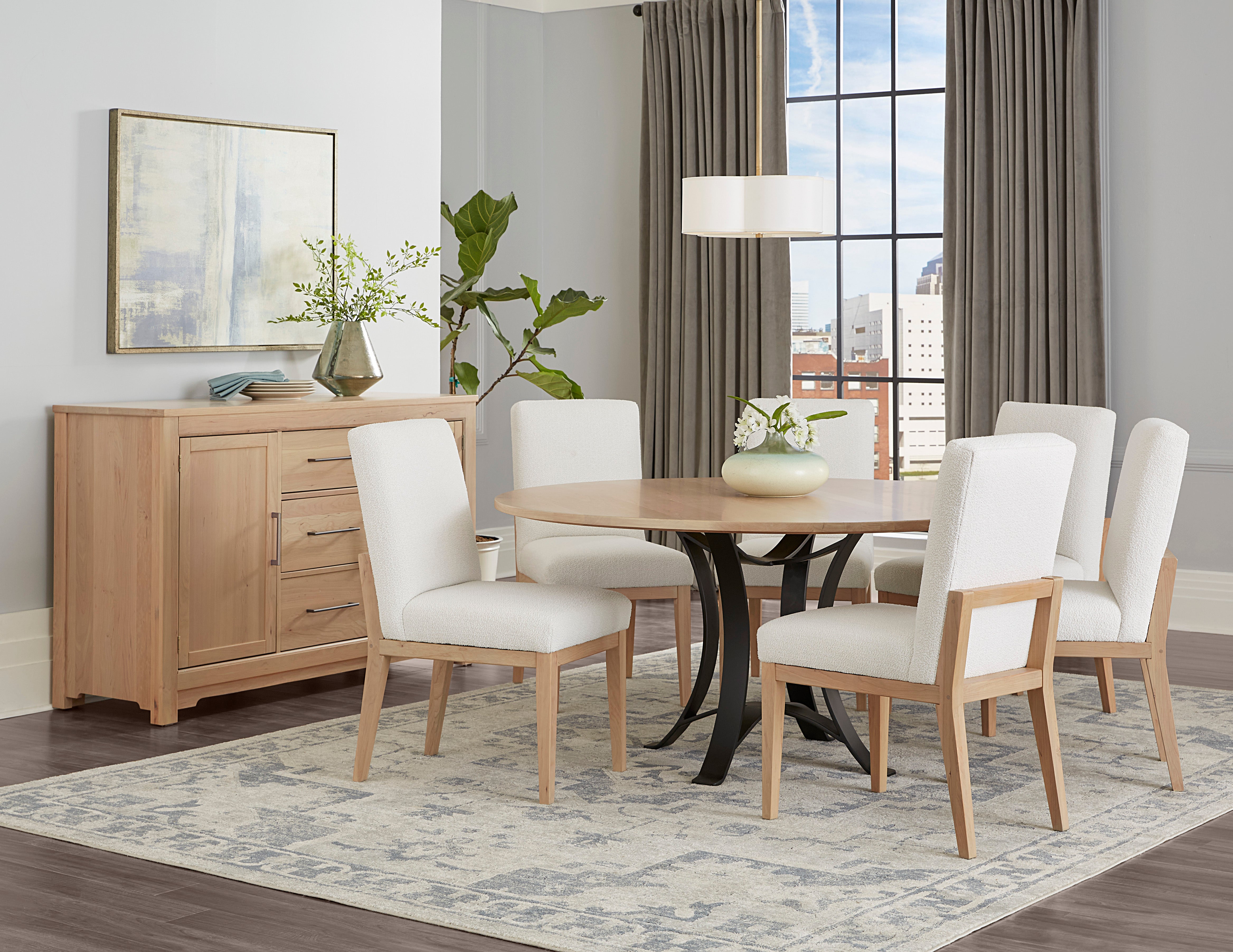 Artisan & Post Crafted Cherry Uph Side Chair White Fabric