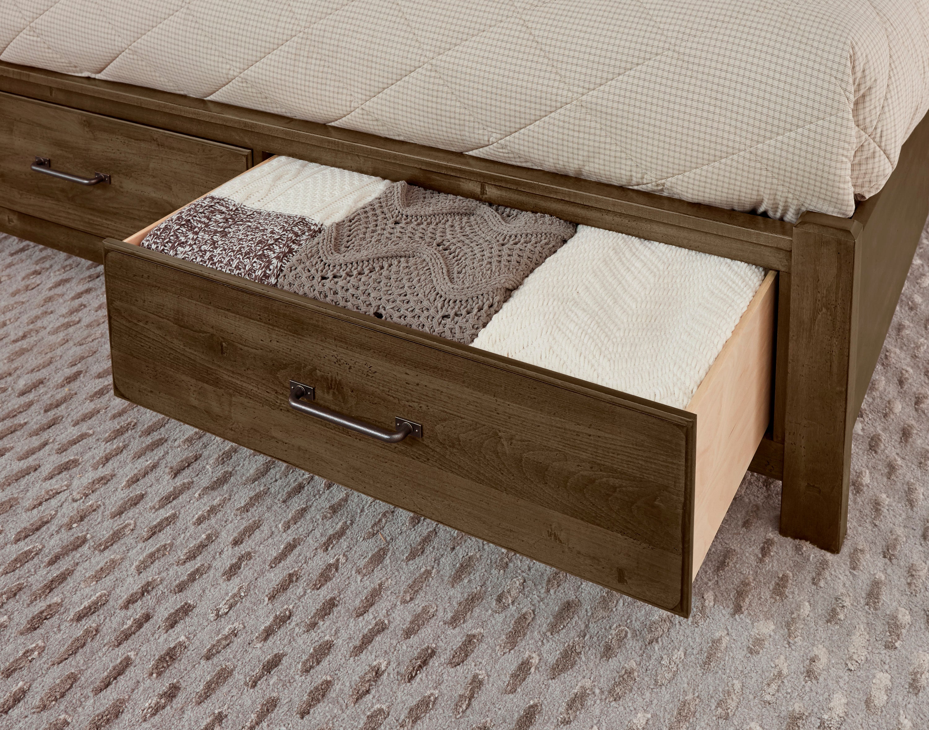 Artisan & Post Cool Rustic X Bed with Footboard Storage