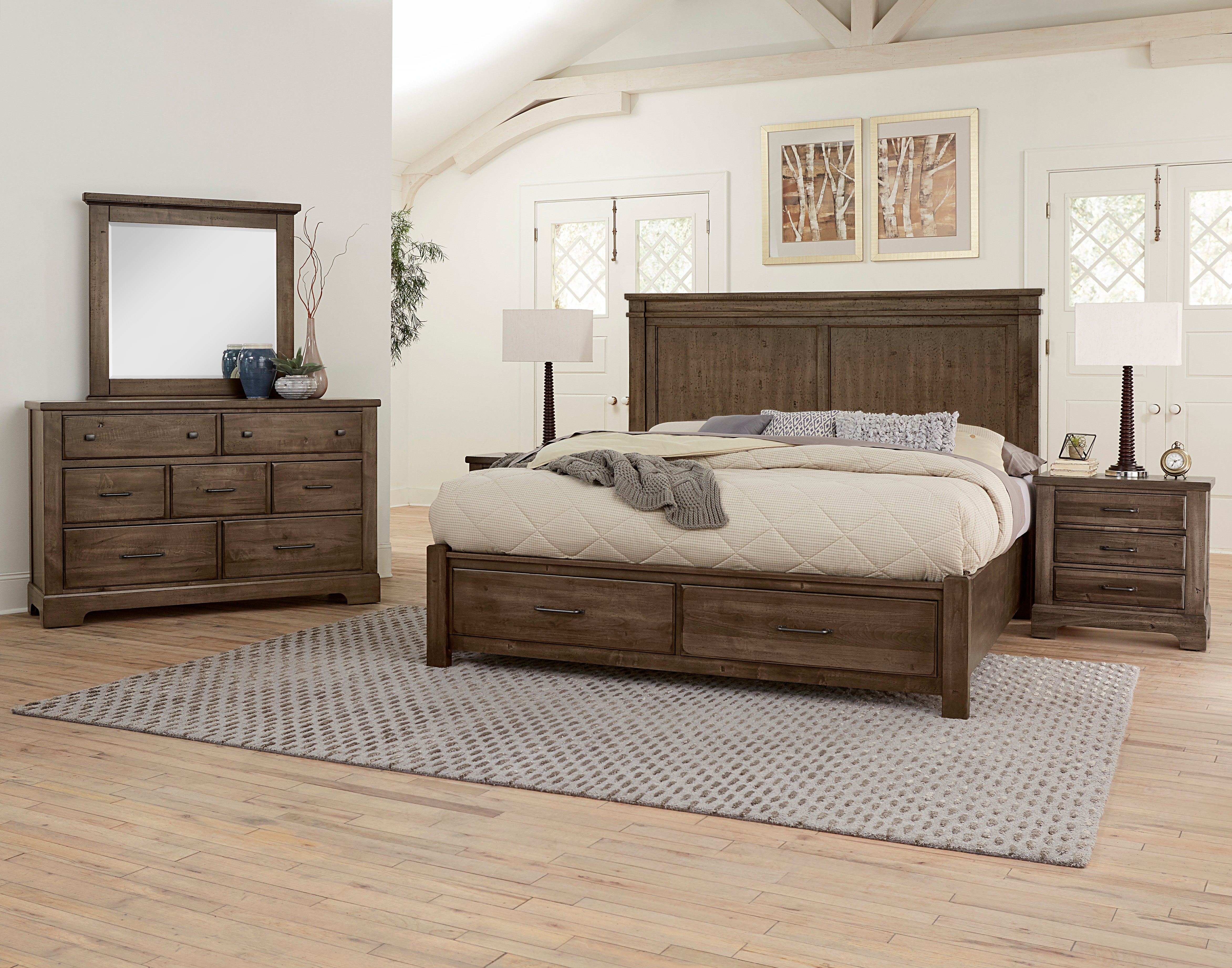 Artisan & Post Cool Rustic Mansion Bed with Footboard Storage