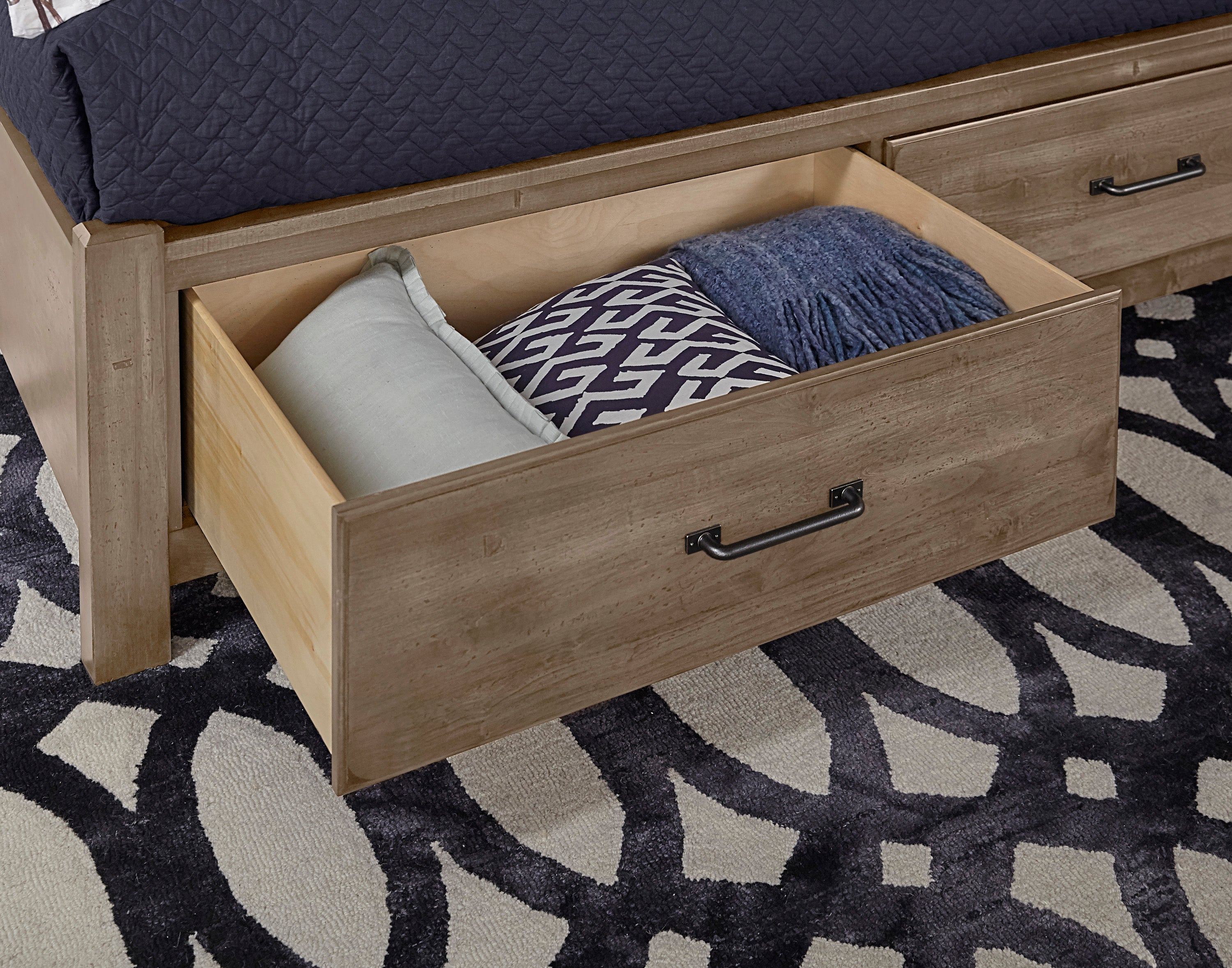 Artisan & Post Cool Rustic X Bed with Footboard Storage
