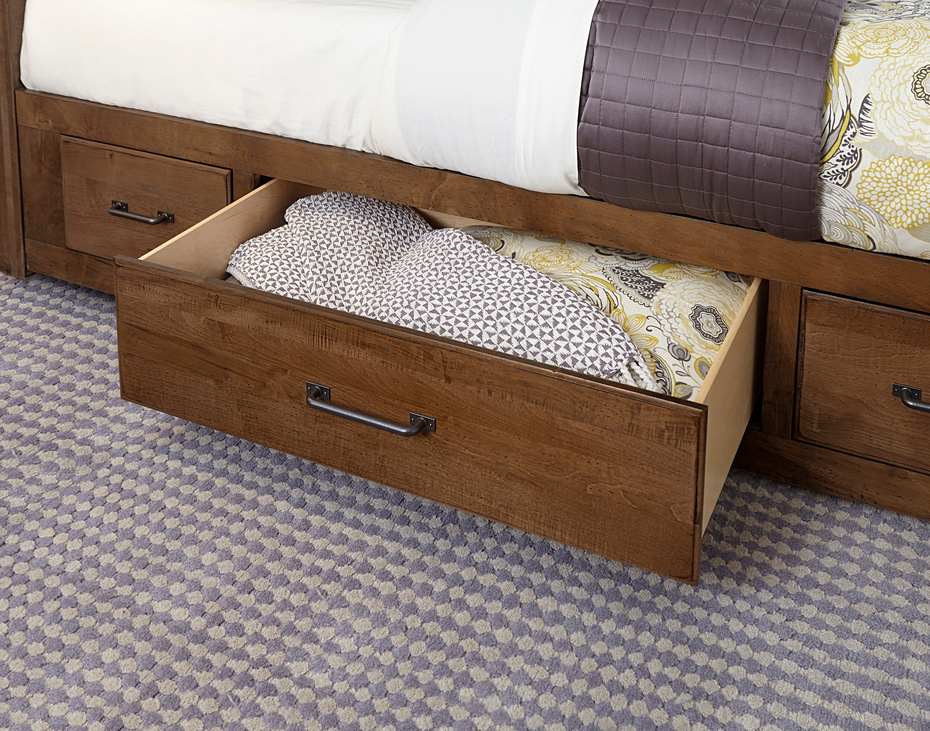 Artisan & Post Cool Rustic X Bed with Footboard Storage