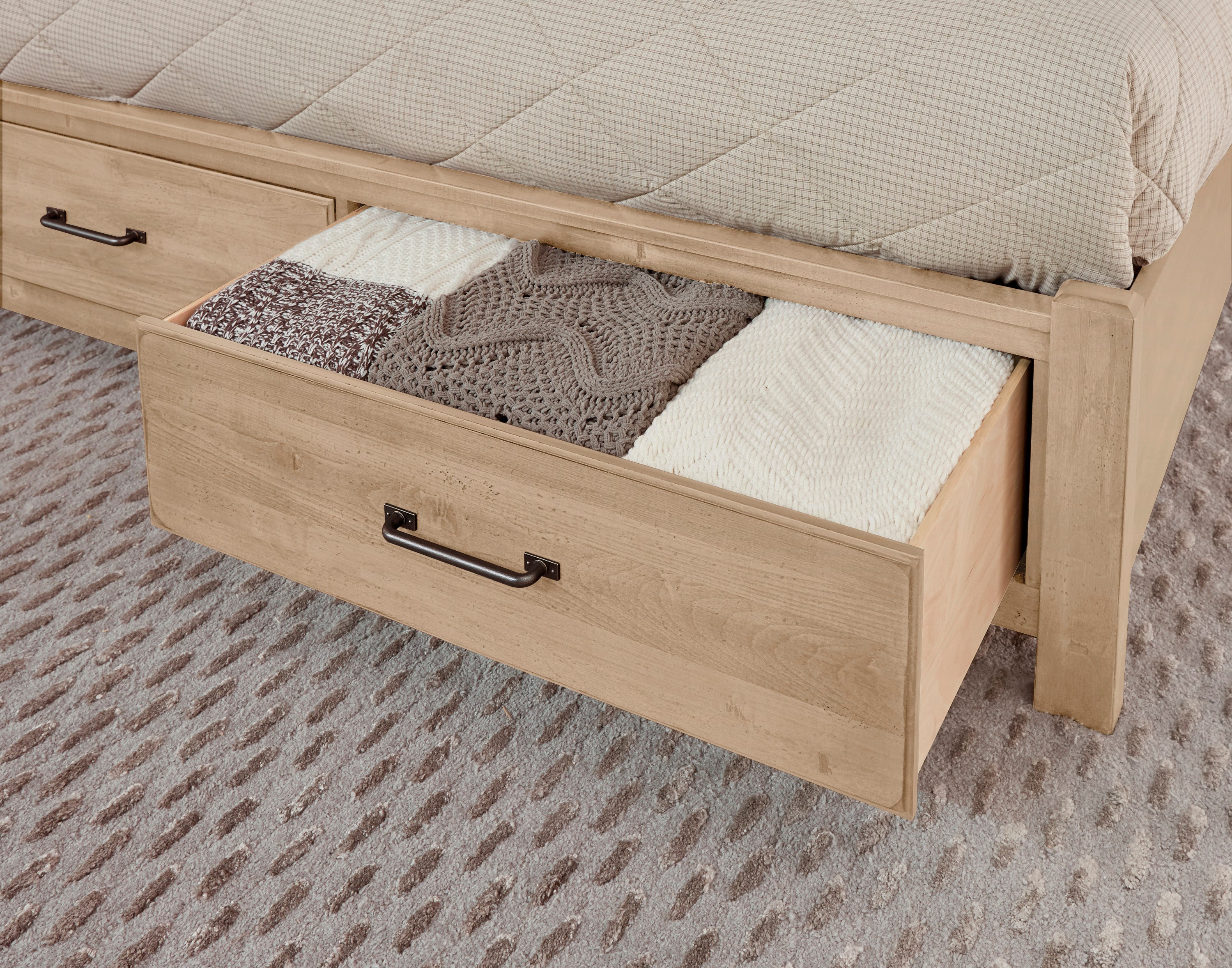 Artisan & Post Cool Rustic Mansion Bed with Footboard Storage