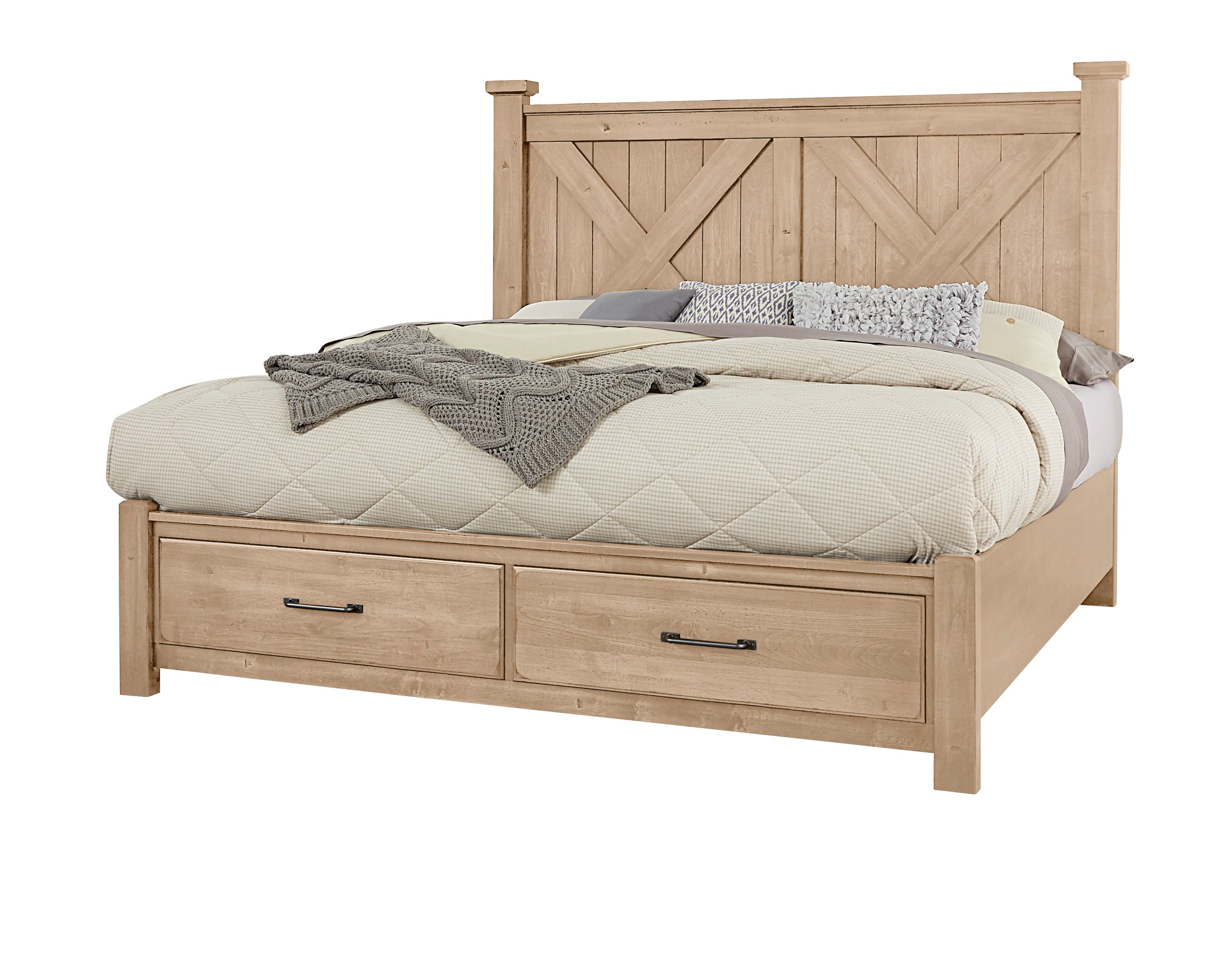 cool-rustic-cal-king-x-bed-with-footboard-storage-in-clear-maple