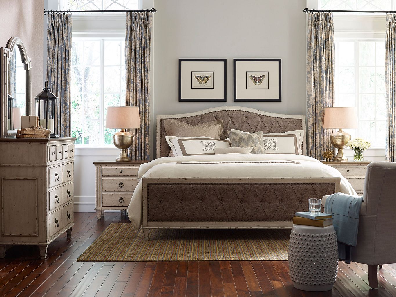 American Drew Southbury Nightstand in Fossil/Parchment