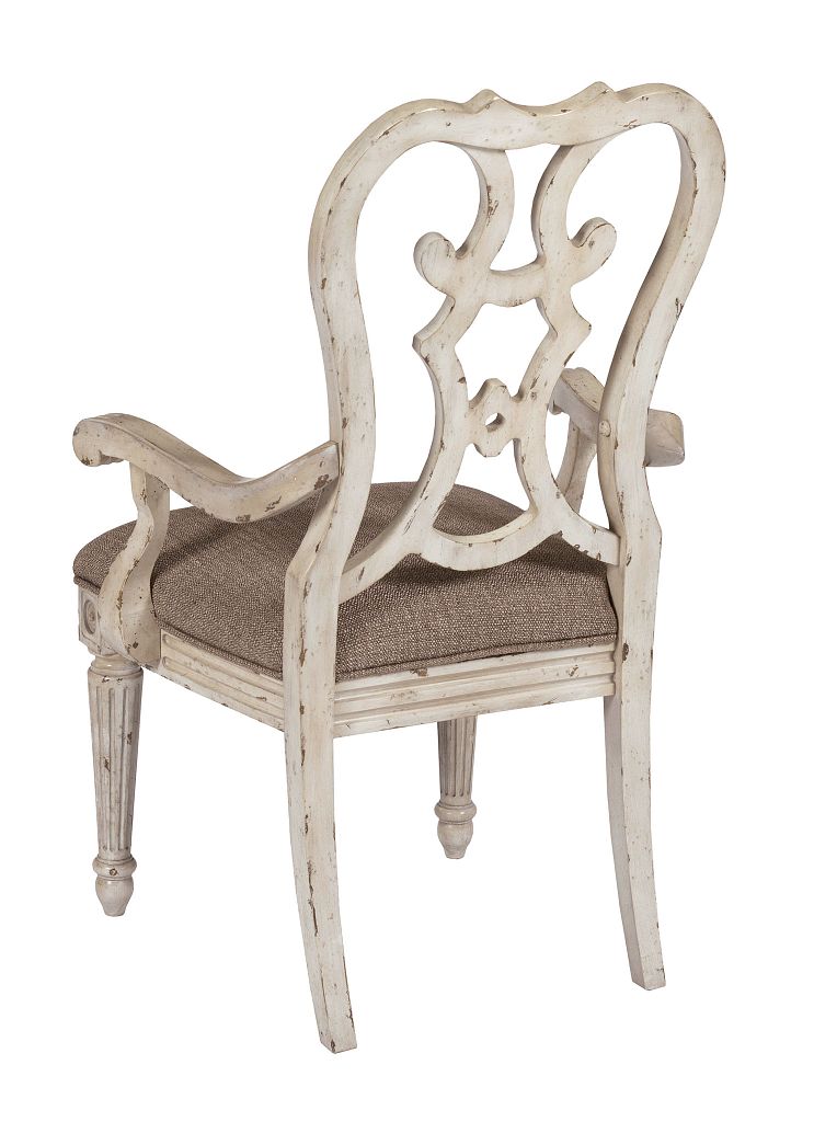 American Drew Southbury Cortona Arm Dining Chair in Parchment