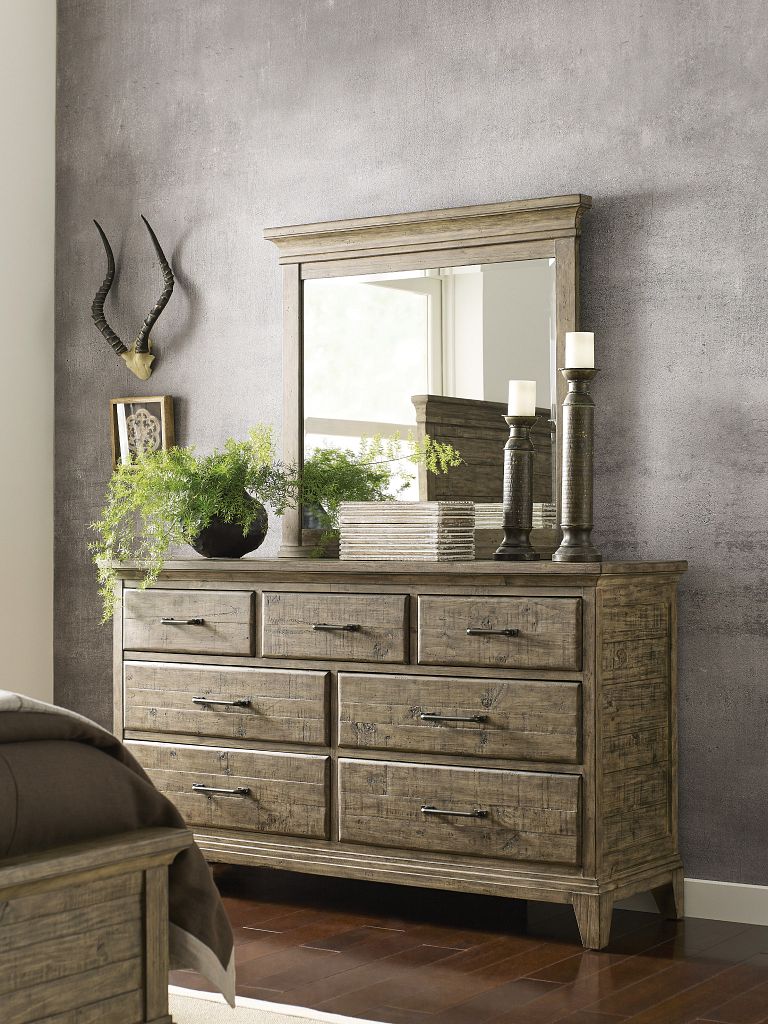 Kincaid Furniture Plank Road Jessup Mirror in Sandstone