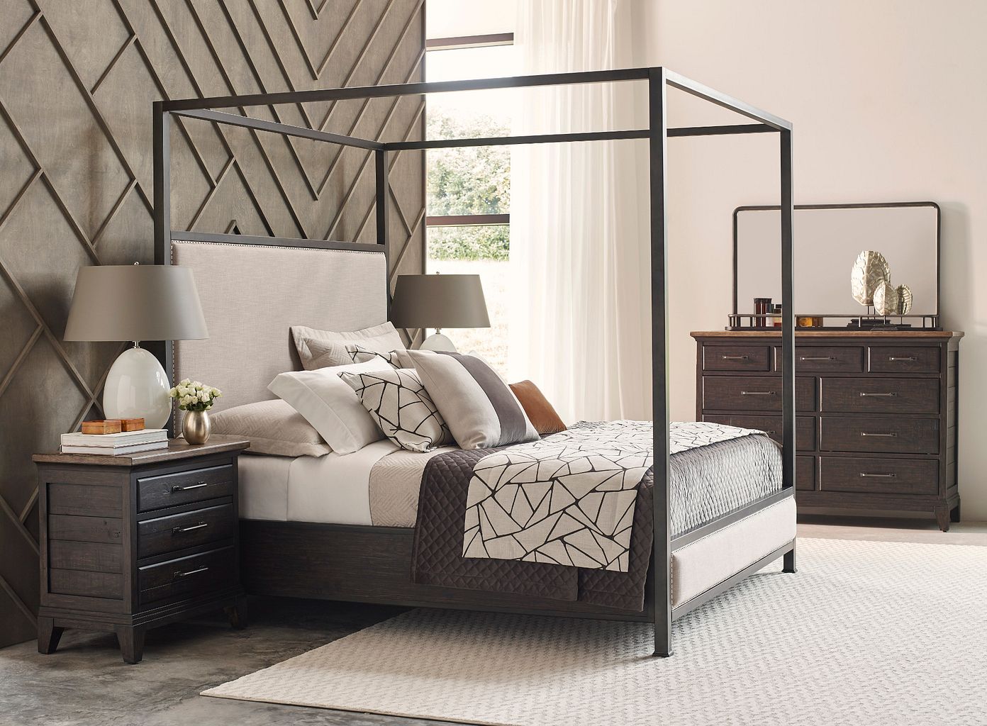 Kincaid Furniture Plank Road Blair Nightstand in Charcoal