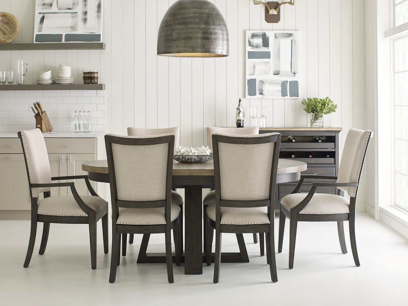 Kincaid Furniture Plank Road Howell Side Chair in Charcoal