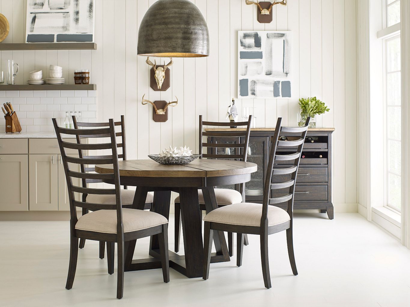 Kincaid Furniture Plank Road Oakley Side Chair in Charcoal