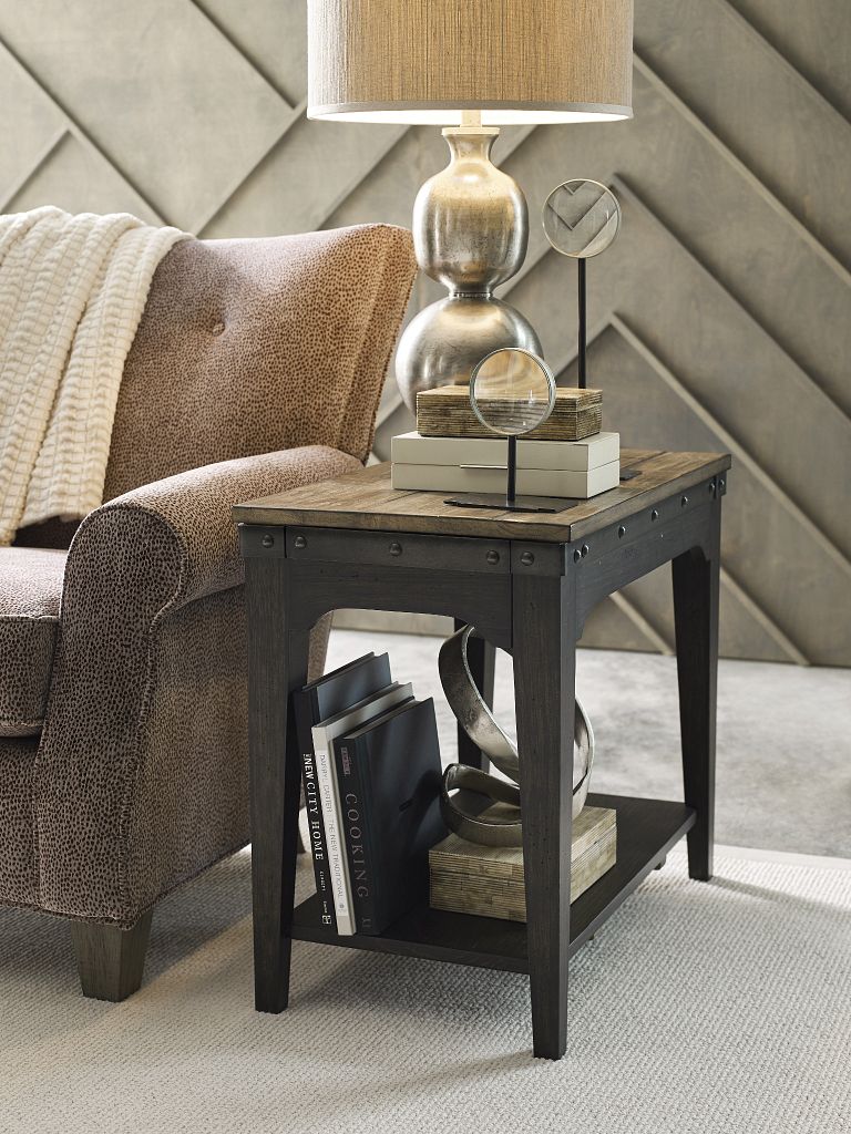 Kincaid Furniture Plank Road Artisans Chairside Table in Charcoal