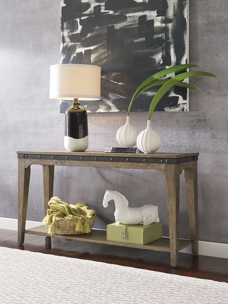 Kincaid Furniture Plank Road Artisans Hall Console in Sandstone