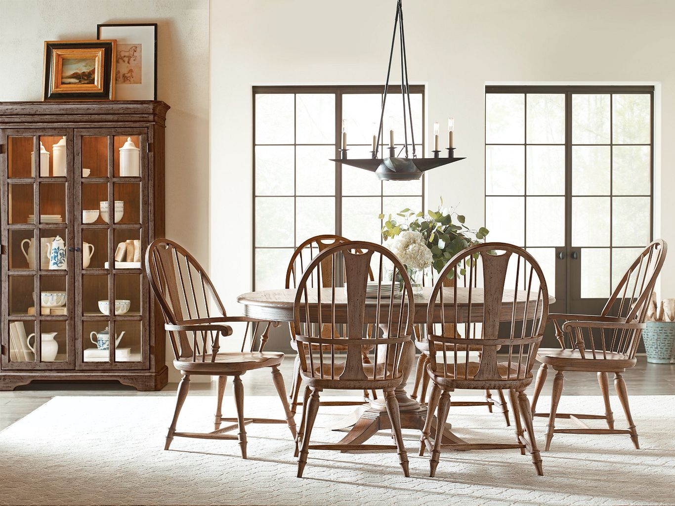 Kincaid Furniture Weatherford Milford Round Dining Table Pkg in Heather