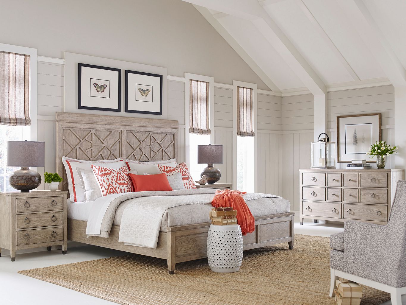 American Drew Vista Altamonte Bed in Oyster