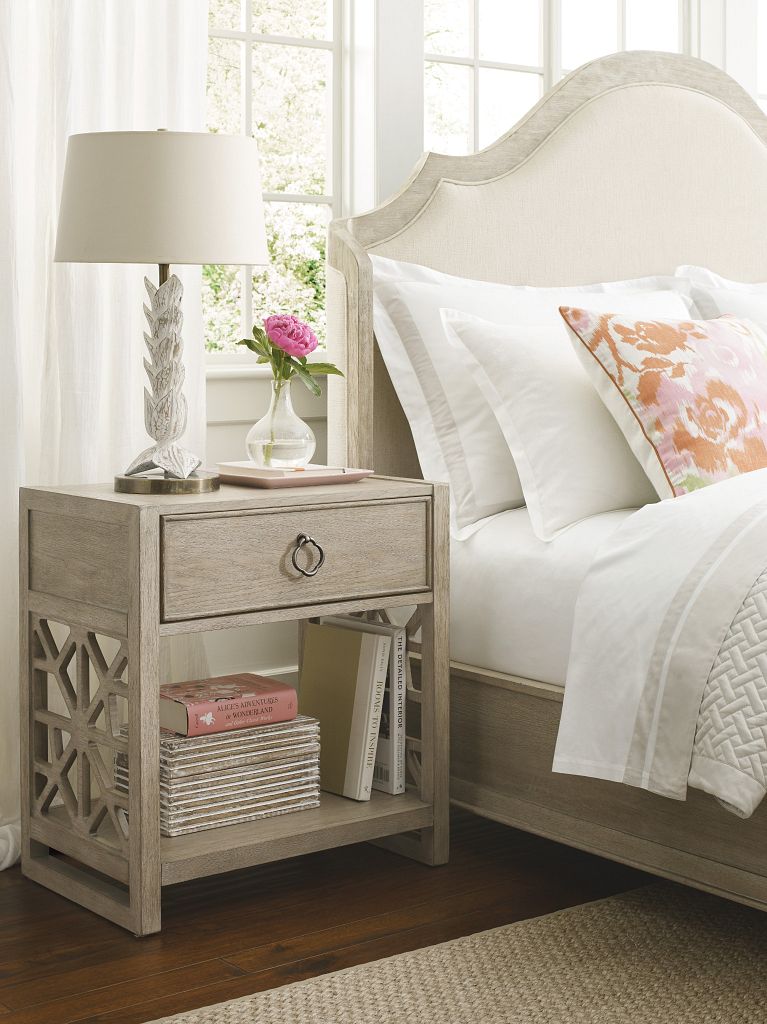 American Drew Vista Delray Open Nightstand in Oyster