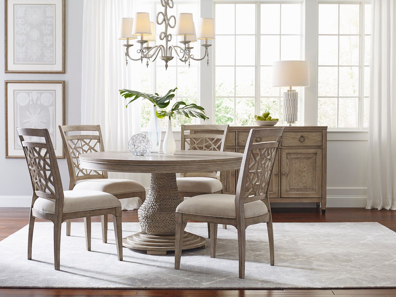 American Drew Vista Essex Side Chair in Oyster