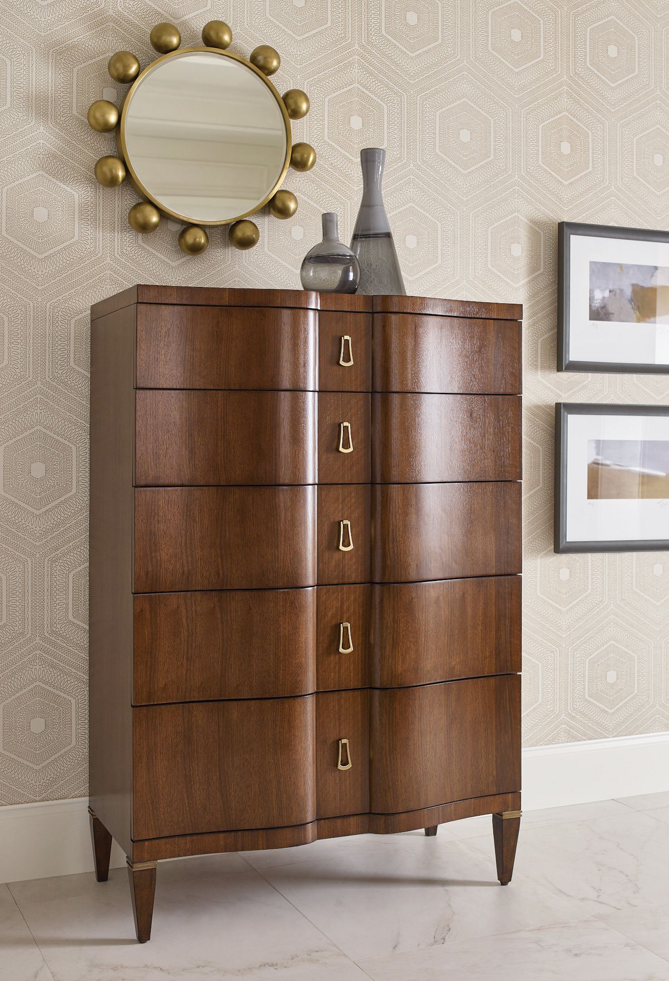 American Drew Vantage Stafford Drawer Chest in Warm Brown
