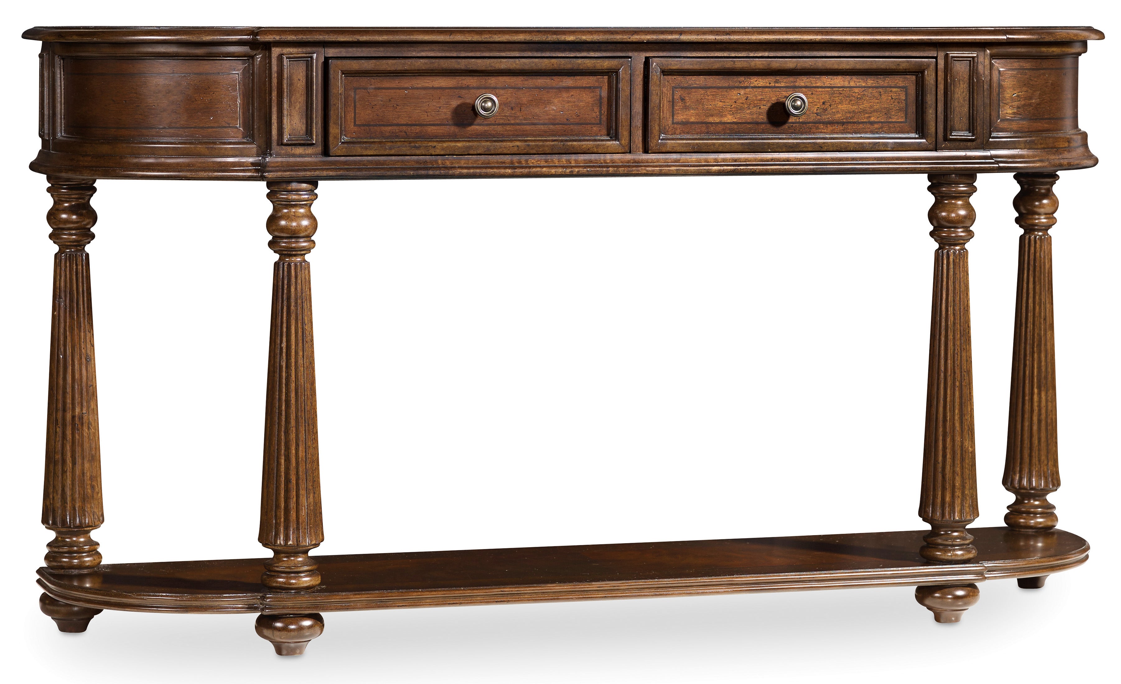 Hooker Furniture Leesburg Demilune Hall Console in Dark Brown