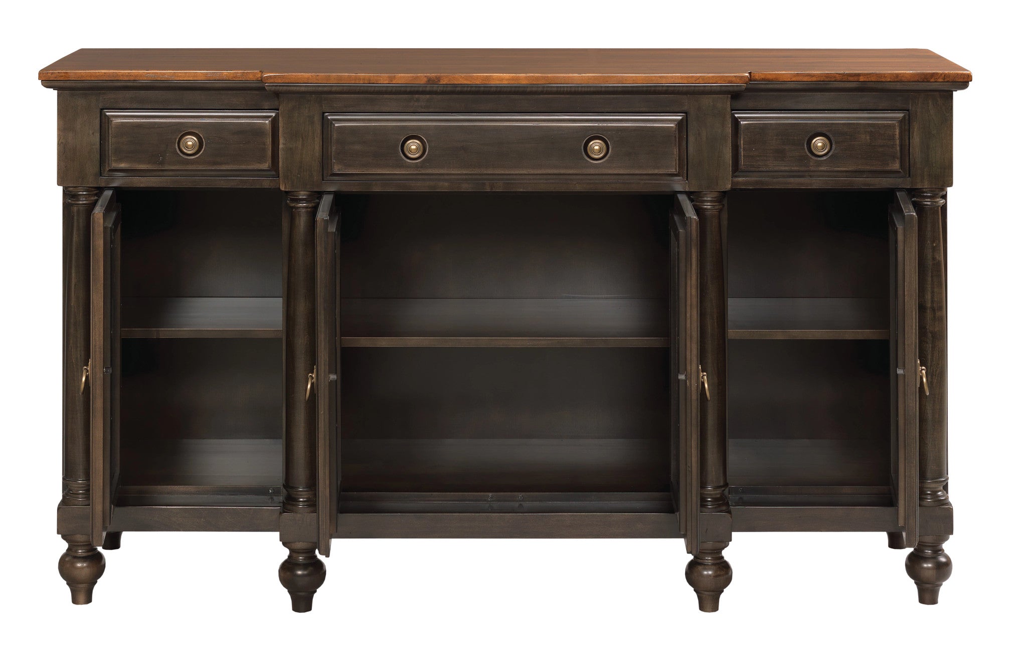 Kincaid Furniture Bridgetown Harrison Credenza in Heritage Maple/Bridgetown Black