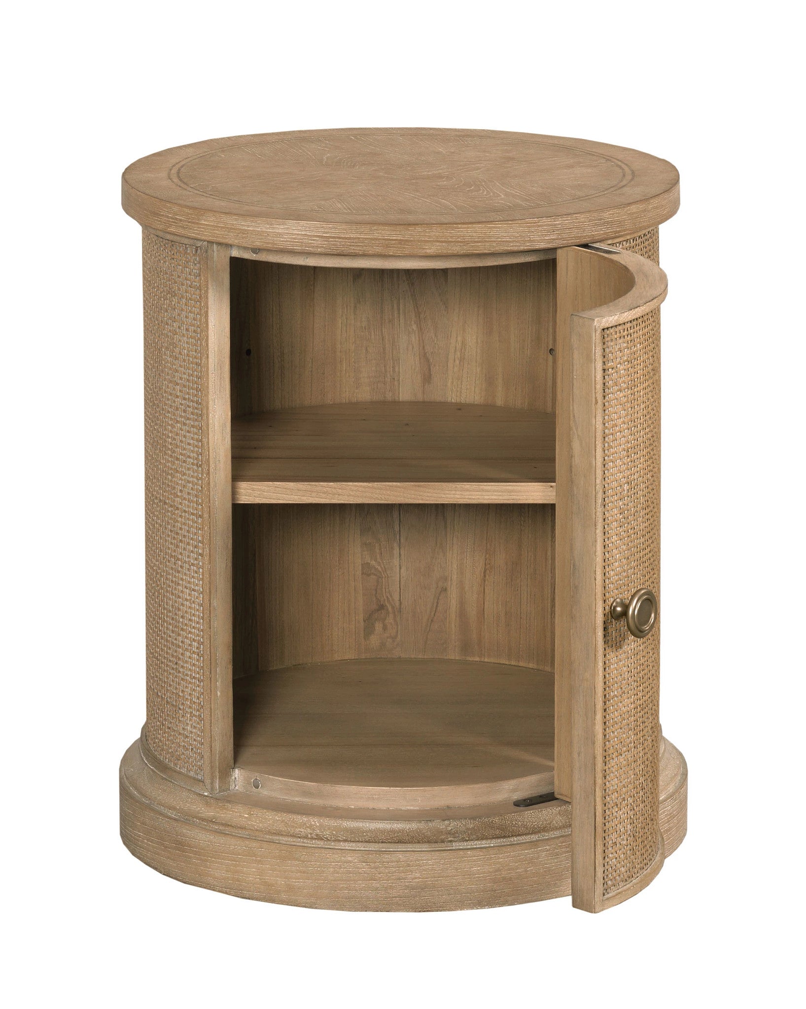 American Drew Chastain Woodfield Round Accent Table in Caramel