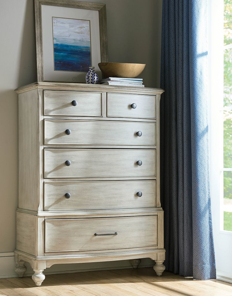 American Drew Litchfield Carrick Drawer Chest in Sun Washed/Driftwood