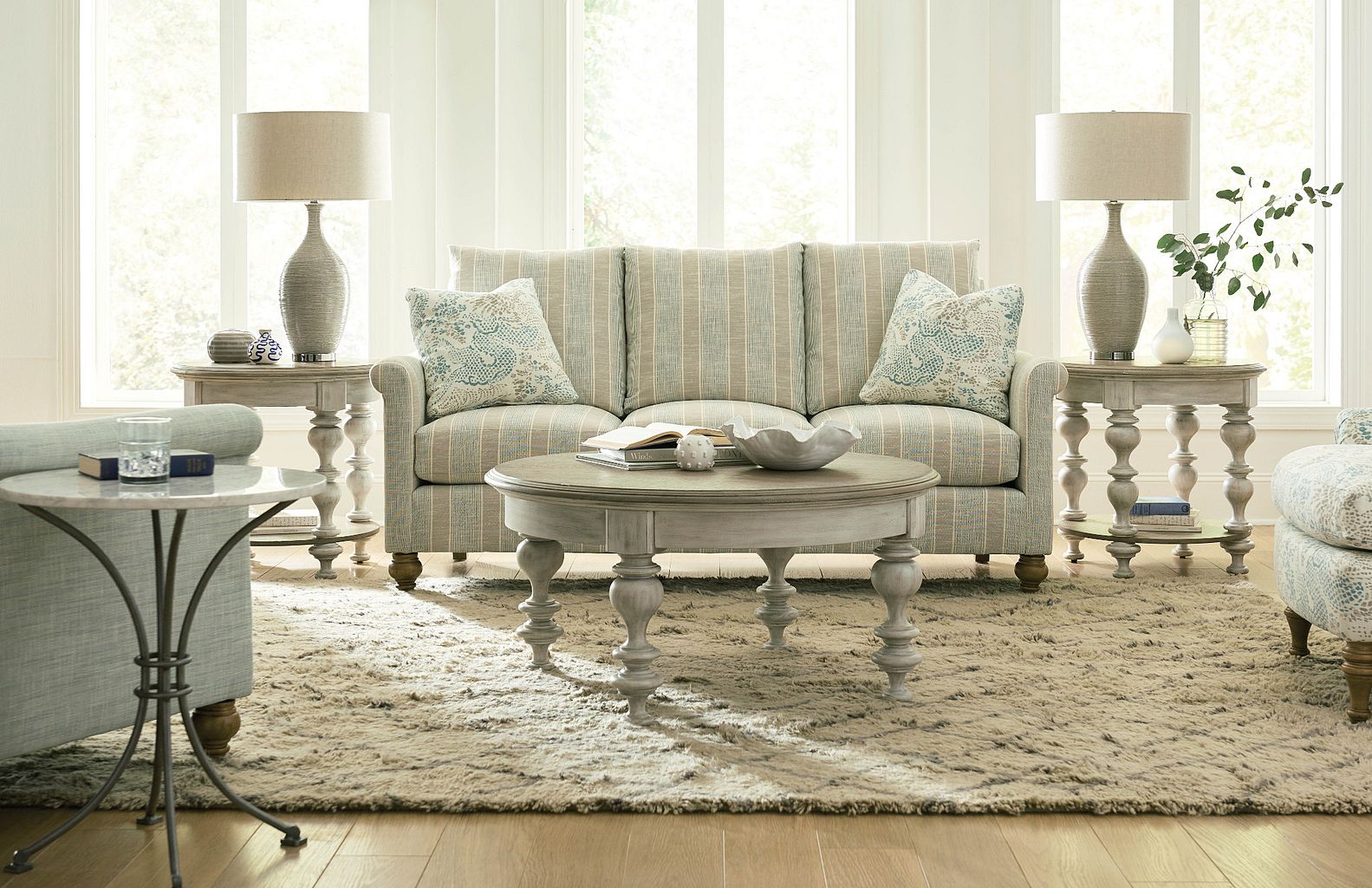 American Drew Litchfield Blakeney Coffee Table in Sun Washed/Driftwood