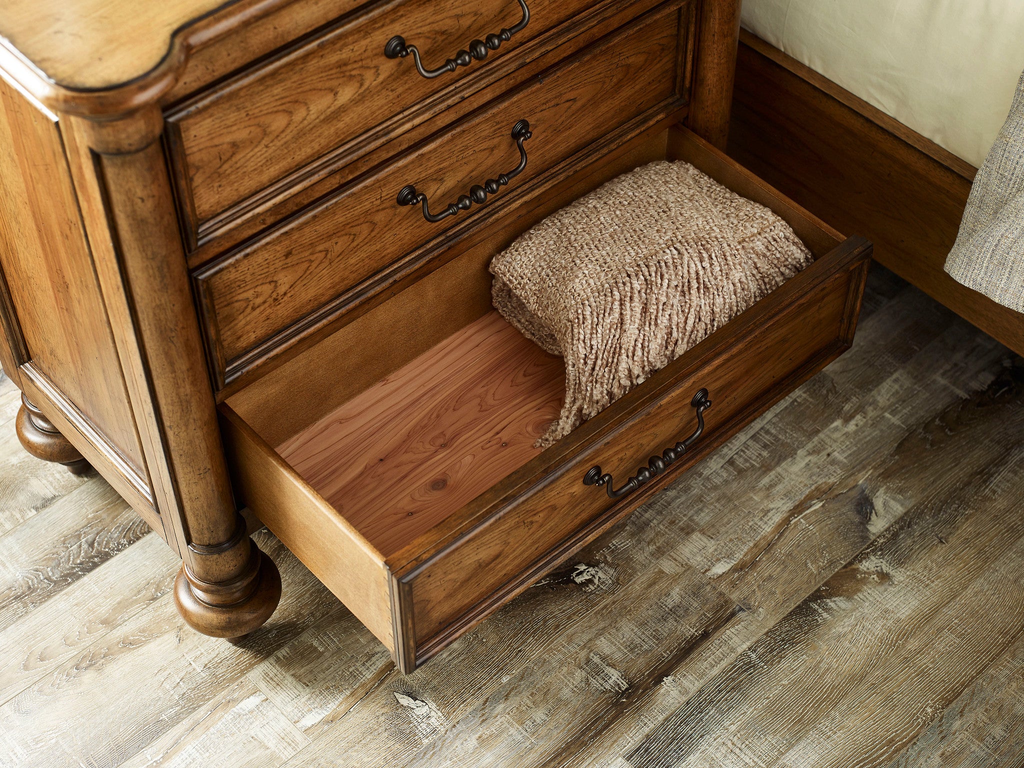 American Drew Berkshire Edmisten Bachelors Chest in Cognac