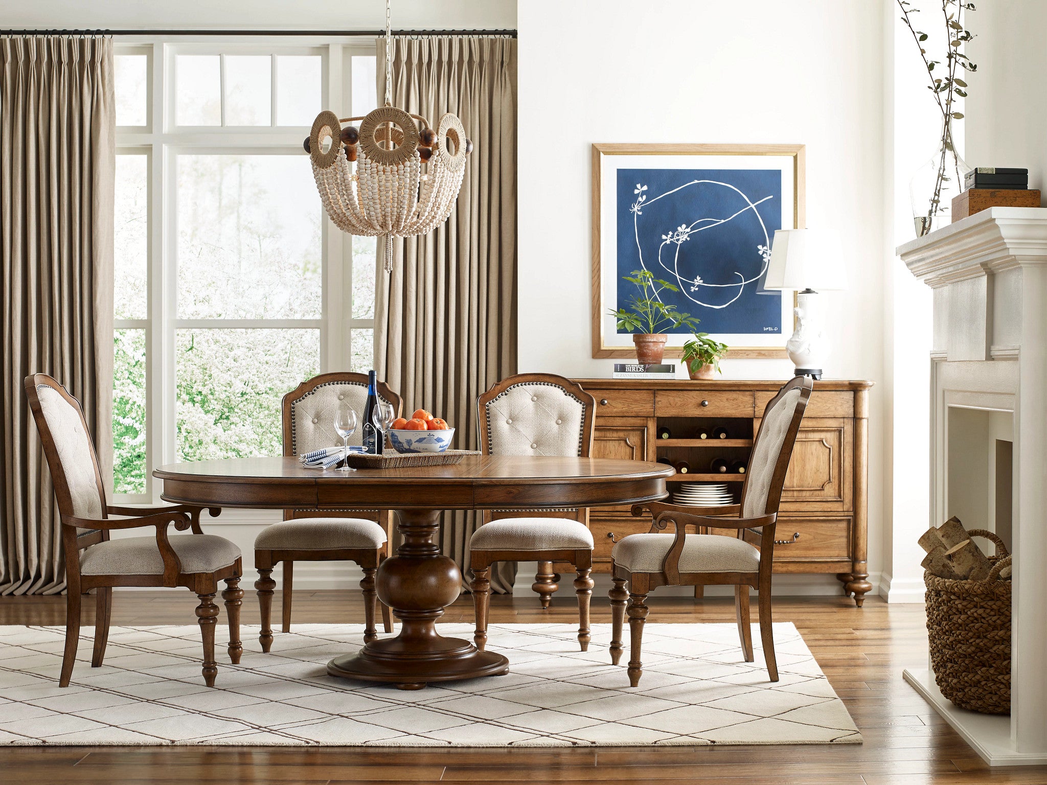 American Drew Berkshire Diamond Side Chair in Cognac