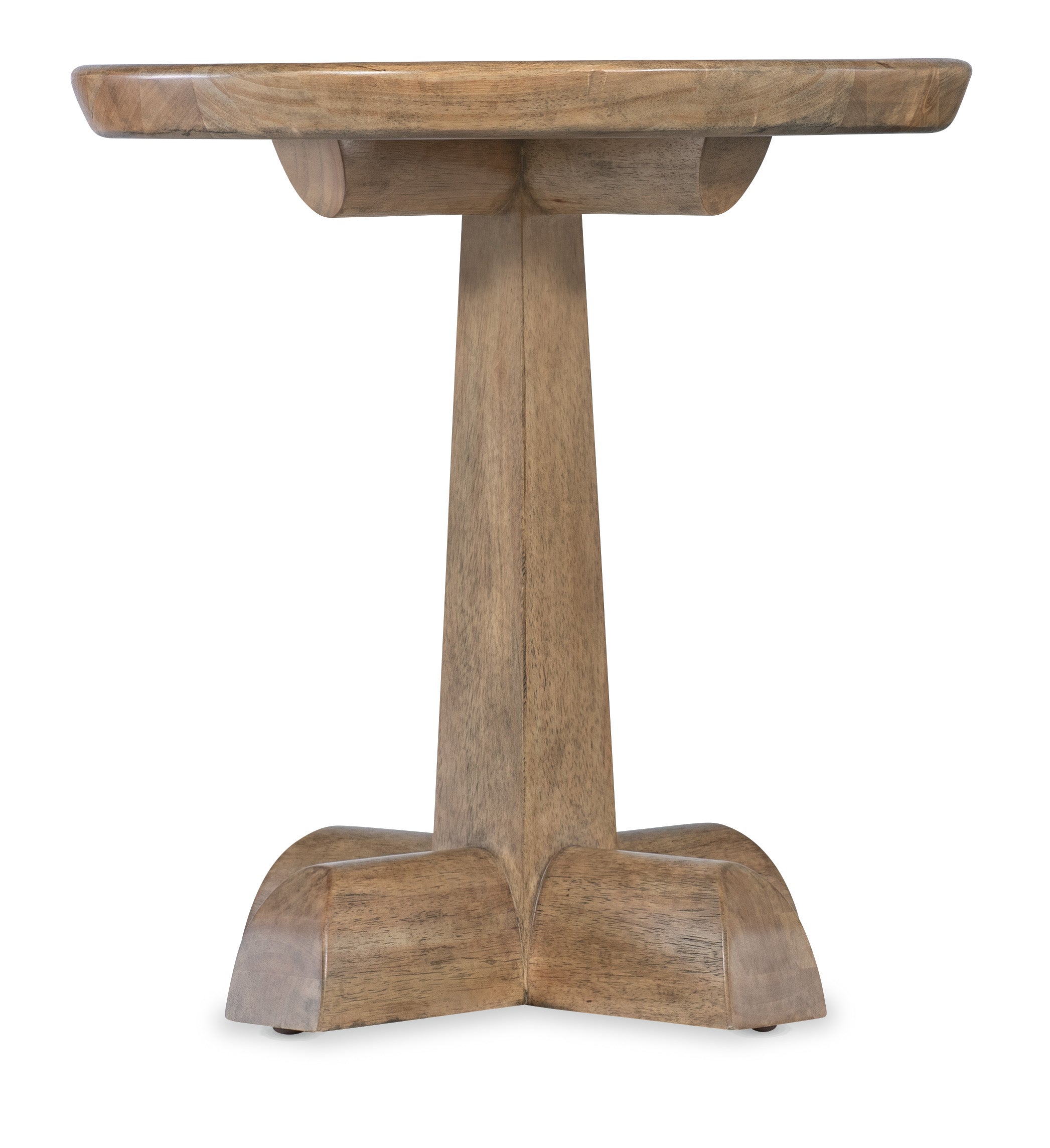 Hooker Furniture Vineyard Row Round Pedestal End Table in Light Wood