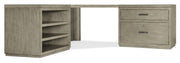 Hooker Furniture Linville Falls Corner Desk with Lateral File and Open Desk Cabinet