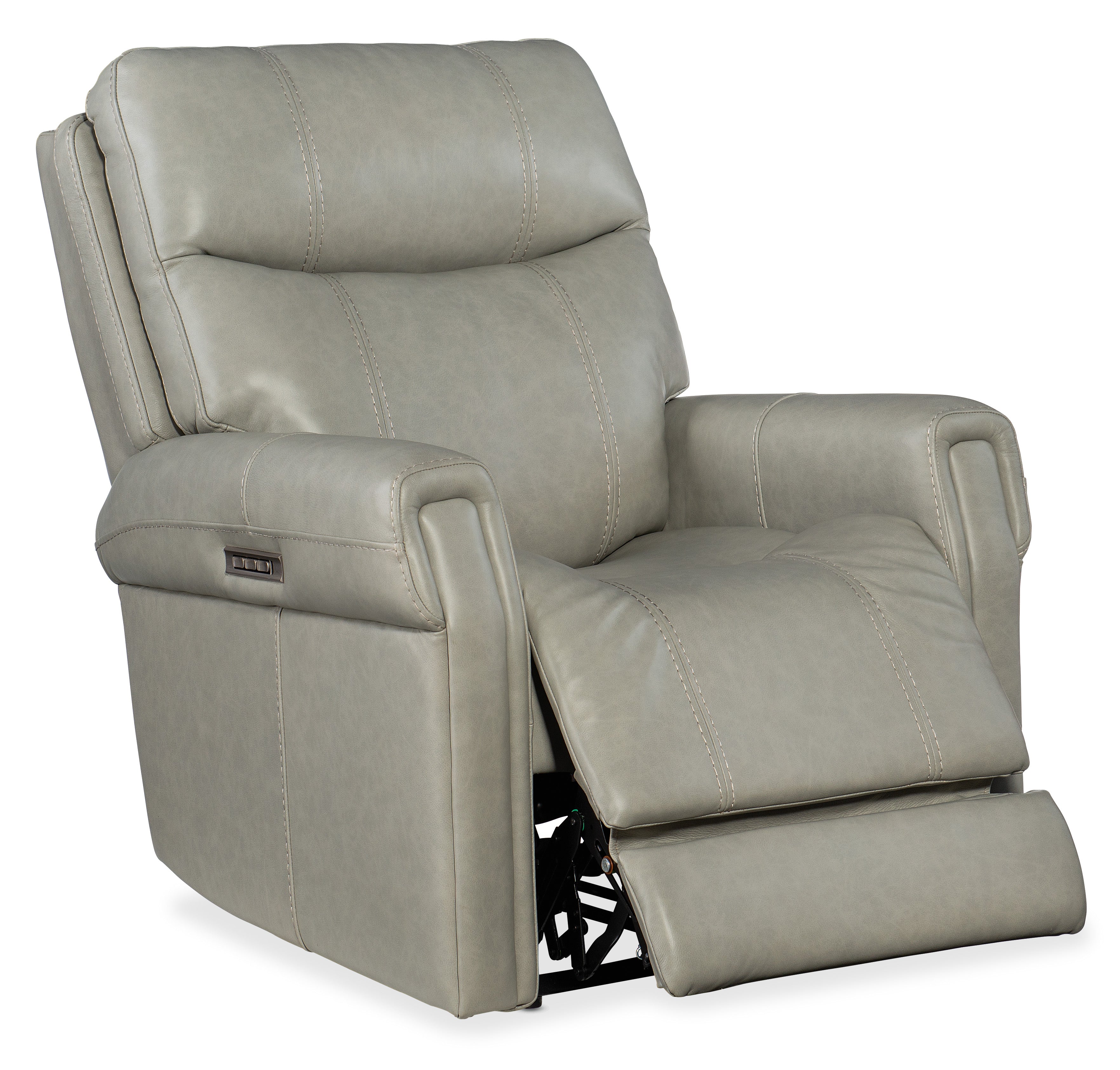 Hooker Furniture Carroll Power Recliner with Power Headrest & Lumbar in Light Gray