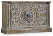 Hooker Furniture Melange Two Door Accent Console in Light Brown