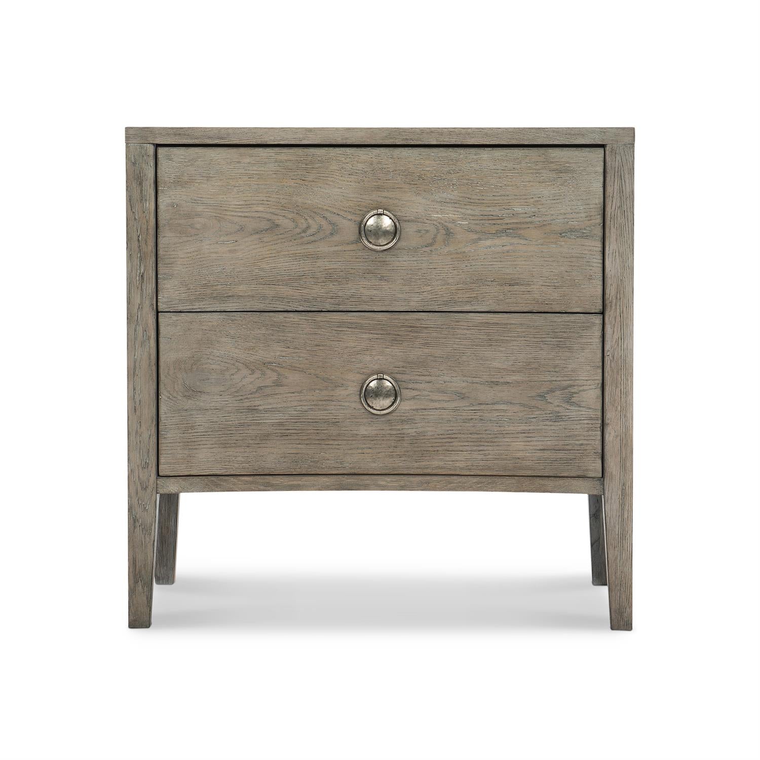 Bernhardt Furniture Albion Two Drawer Nightstand in Pewter