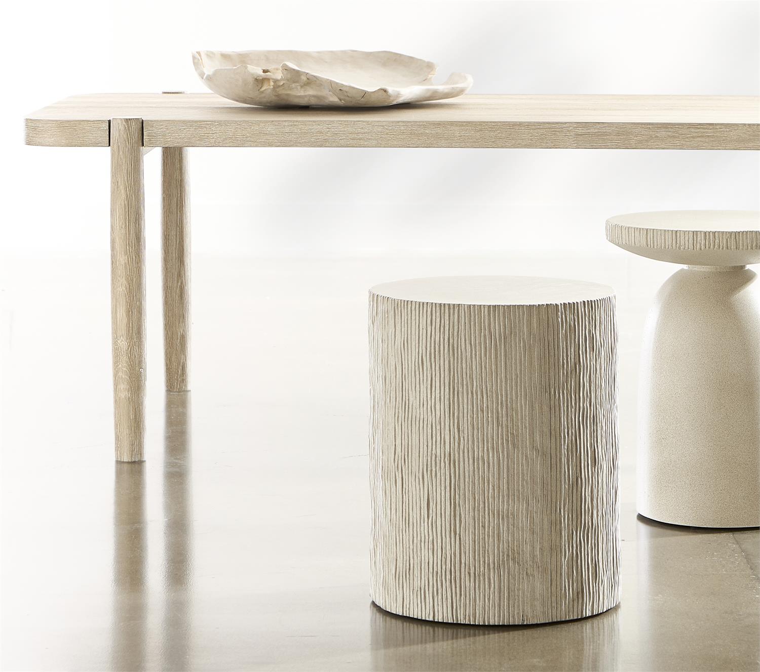 Bernhardt Furniture Antibes Drum Accent Table in Pewter