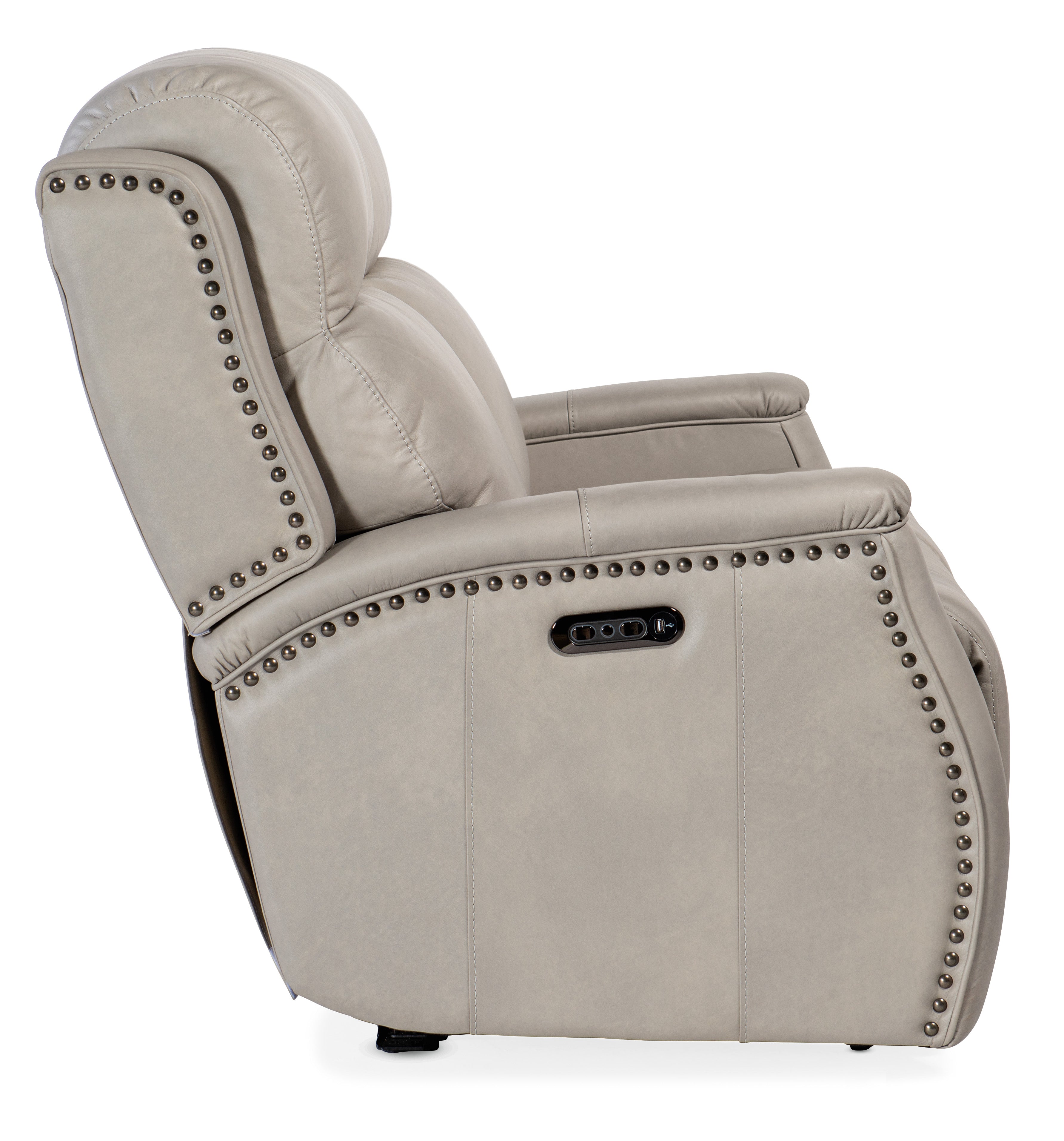 Hooker Furniture Rhea Zero Gravity Power Recline Loveseat with Power Headrest in Light Gray